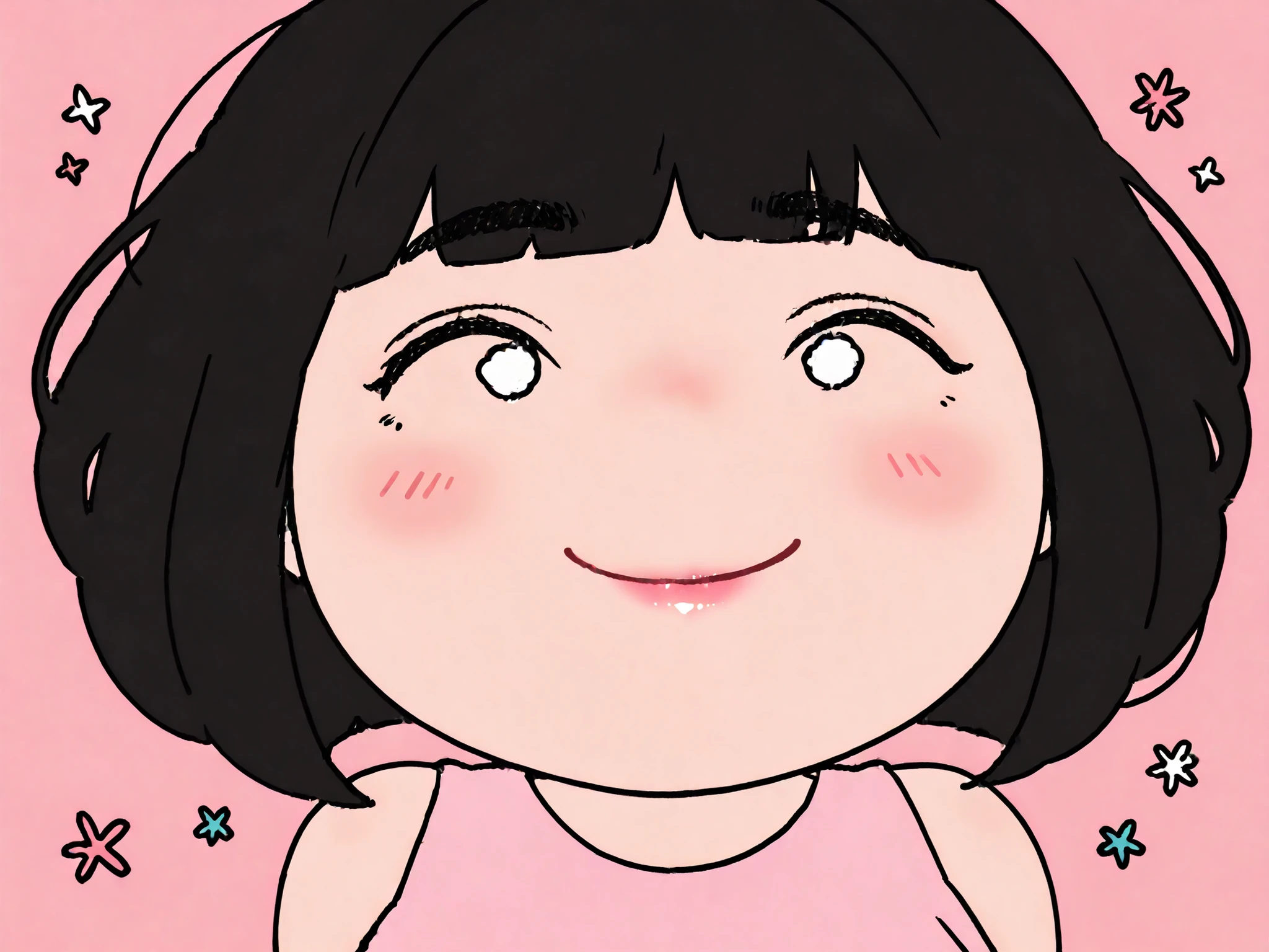 thick eyebrows, exaggerated eyebrows, expressive eyebrows, curved eyebrows, black eyebrows, monobrow, unibrow, heavy eyebrows, eyebrow focus, eyebrow expression, stylized eyebrows, cartoon eyebrows, cute character, stylized girl, short hair, black hair, round face, simple face, pink cheeks, blush, smiling face, closed mouth smile, confident expression, raised eyebrows, funny face, comical look, cute art, flat colors, cartoon style, digital illustration, cute design, playful art, pastel colors, pink background, coral background, blue dress, pink dress, sleeveless outfit, round eyes, tiny pupils, upward gaze, mischievous look, silly face, humorous design, exaggerated features, clean lines, flat shading, kawaii character, expressive face, quirky design, funny eyebrows, strong brow, expressive cartoon, female character, thick black hair, round hairstyle, bob haircut, stylized haircut, minimal background, cheerful mood, comical expression, exaggerated style, character art, cute cartoon, modern illustration, stylized female, profile, digital character, blush detail, cheek blush, dark eyebrows, girl with thick eyebrows, cute woman, pink lips, lipstick, lip color, expressive eyes, cartoon humor, exaggerated anatomy, fun art, quirky personality, smiling girl, round character design, simple color palette, cute simplicity, minimalist portrait, character focus, stylized portrait, pink tone, blue tone, hand-drawn feel, simple character, portrait, aesthetic cartoon, graphic style, feminine character, big eyebrows, cute aesthetic, expressive design, fun illustration