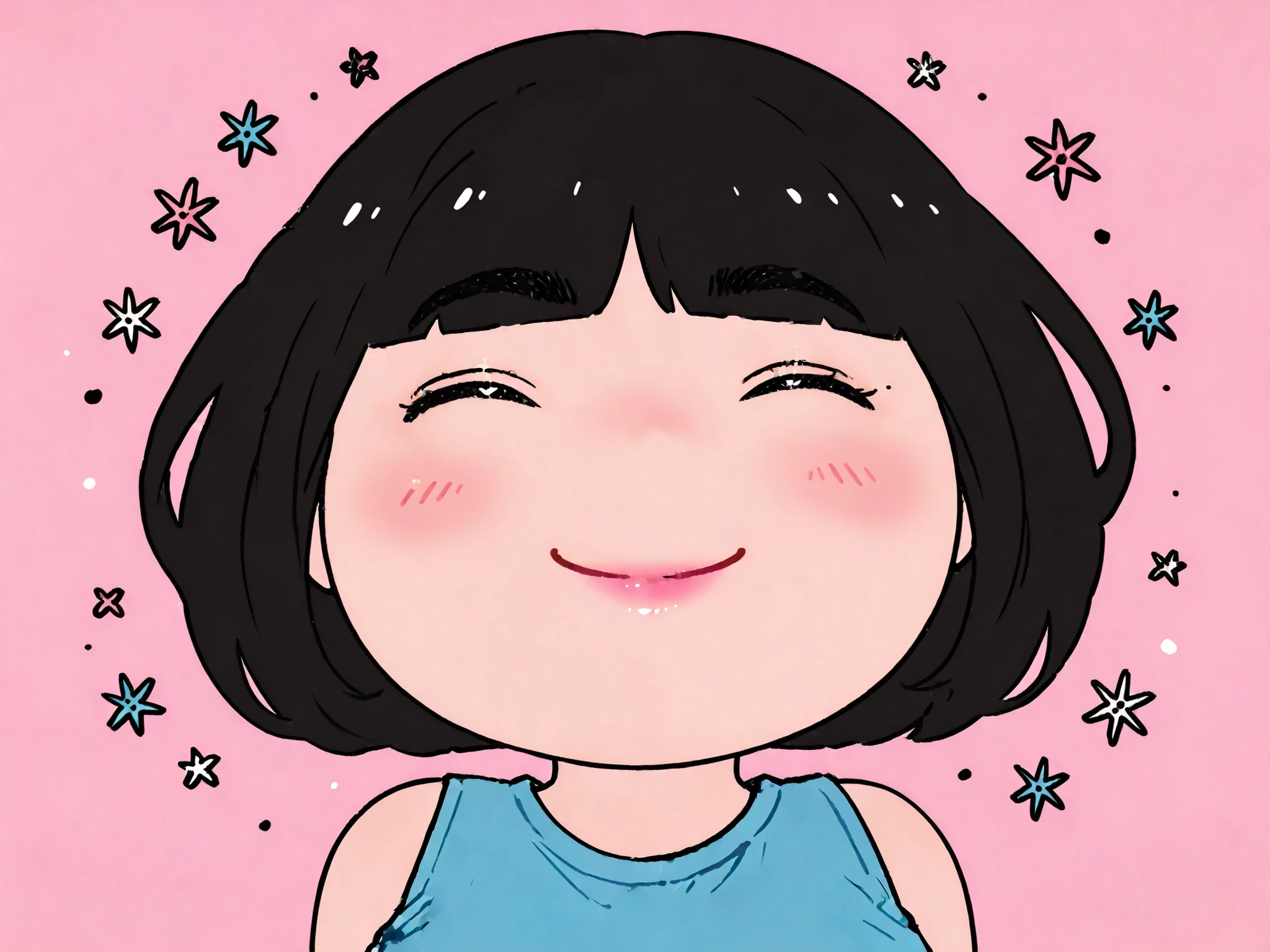 thick eyebrows, exaggerated eyebrows, expressive eyebrows, curved eyebrows, black eyebrows, monobrow, unibrow, heavy eyebrows, eyebrow focus, eyebrow expression, stylized eyebrows, cartoon eyebrows, cute character, stylized girl, short hair, black hair, round face, simple face, pink cheeks, blush, smiling face, closed mouth smile, confident expression, raised eyebrows, funny face, comical look, cute art, flat colors, cartoon style, digital illustration, cute design, playful art, pastel colors, pink background, coral background, blue dress, pink dress, sleeveless outfit, round eyes, tiny pupils, upward gaze, mischievous look, silly face, humorous design, exaggerated features, clean lines, flat shading, kawaii character, expressive face, quirky design, funny eyebrows, strong brow, expressive cartoon, female character, thick black hair, round hairstyle, bob haircut, stylized haircut, minimal background, cheerful mood, comical expression, exaggerated style, character art, cute cartoon, modern illustration, stylized female, profile, digital character, blush detail, cheek blush, dark eyebrows, girl with thick eyebrows, cute woman, pink lips, lipstick, lip color, expressive eyes, cartoon humor, exaggerated anatomy, fun art, quirky personality, smiling girl, round character design, simple color palette, cute simplicity, minimalist portrait, character focus, stylized portrait, pink tone, blue tone, hand-drawn feel, simple character, portrait, aesthetic cartoon, graphic style, feminine character, big eyebrows, cute aesthetic, expressive design, fun illustration