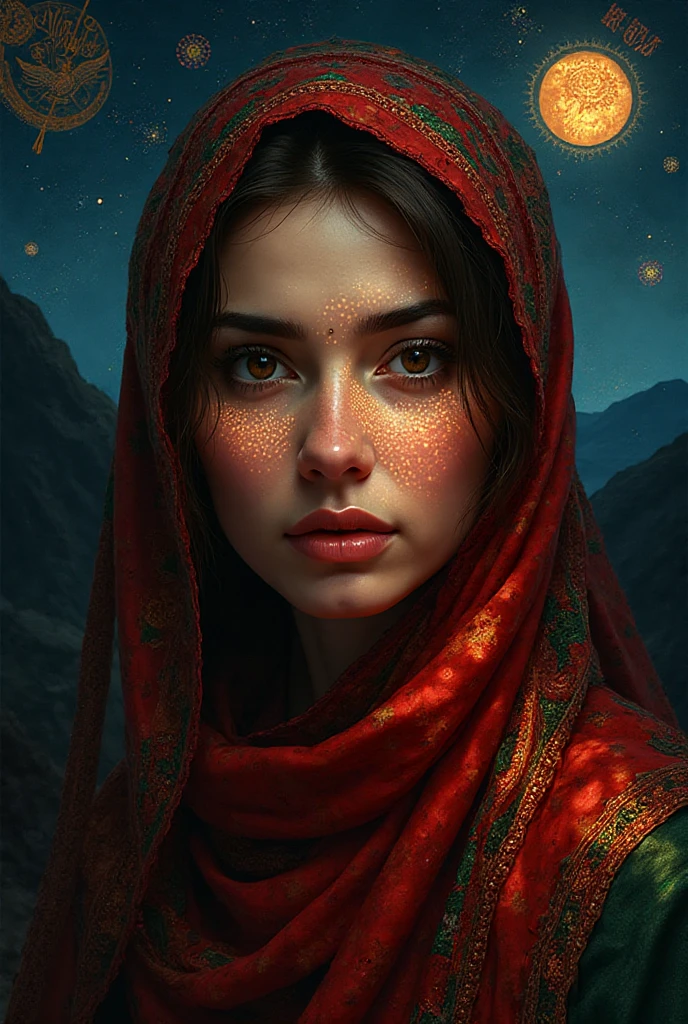 A realistic portrait of a Kurdish woman in three-quarter view - SeaArt AI
