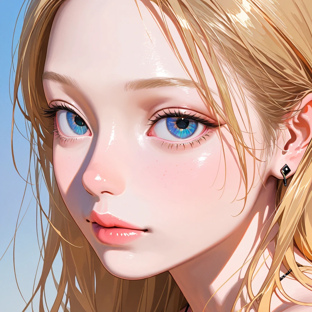 Browsing Caution,masterpiece、highest quality、High resolution、High-quality images、8K, 2 female、skin luster、Glowing Skin、Skin Texture、Expression of fine eyeasterpiece,8K, 
masterpiece, highest quality, High resolution,
blonde、short、girl、、Face close-up、smile、Plump lips、Open your mouth、High nose、Straight nose、star-shaped pupils:1.4、Golden Eyes、eye shadow、Thick eyebrows