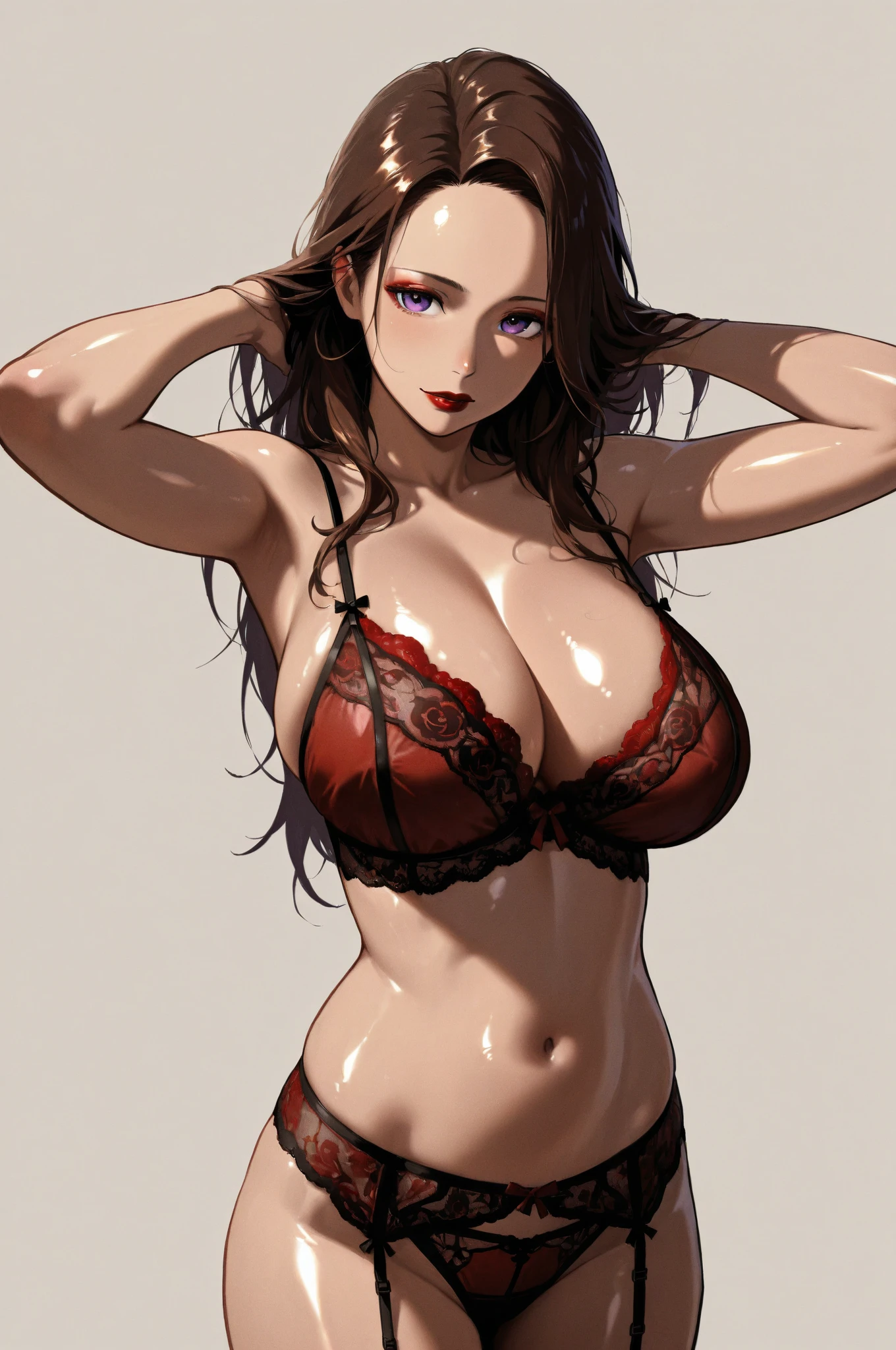 (La mejor calidad, anime), cuerpo completo, medidas corporales 88 61 87, hembra madura, chica mala, Pelo rojo, Mirando al espectador, ????, dynamic position, (de costas), Intimate Wear, excelente calidad, Full HD, a high definition, Character Design Sheet, diferentes poses, different angles