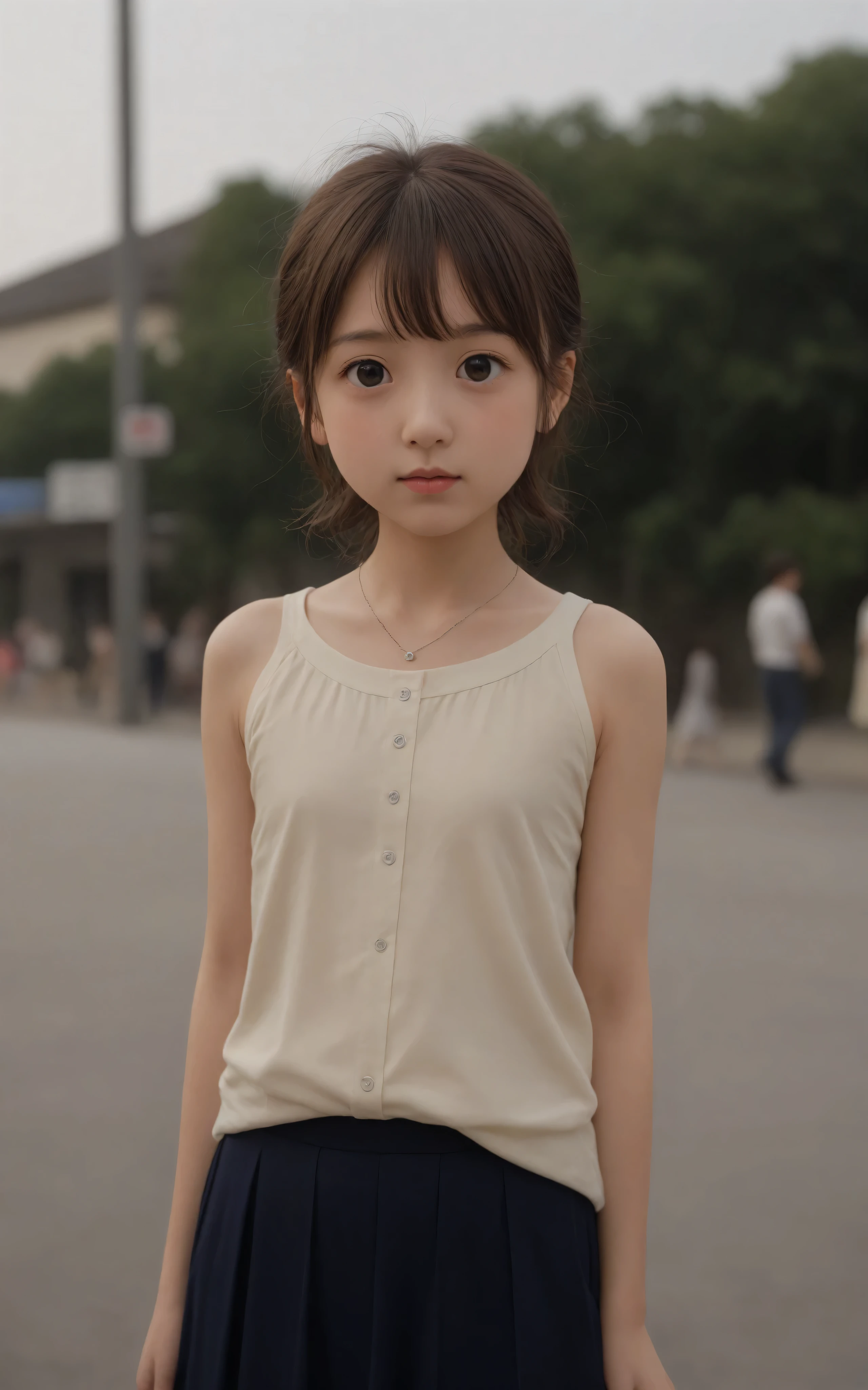 かわいいyounger女の子,slender,Rating_Safety,score_6_up,score_7_up,score_8_up,score_9,short,skinny,small west,slender body,(tiny:1.2),younger,ネイビーブルーのスイムスーツを着たyoungerMade in Japanの少女が、,Hair elastic,Hairpin,realistic, from above ,(big breasts:0.3),small breasted,Made in Japan,SHORT LEGS,Smile Yan,thin thighs,(thin thighs:1.5),thin arm,Narrow Shoulder,brown eyes,viewer with sexy eyes,very thin,黒い髪,dark haired