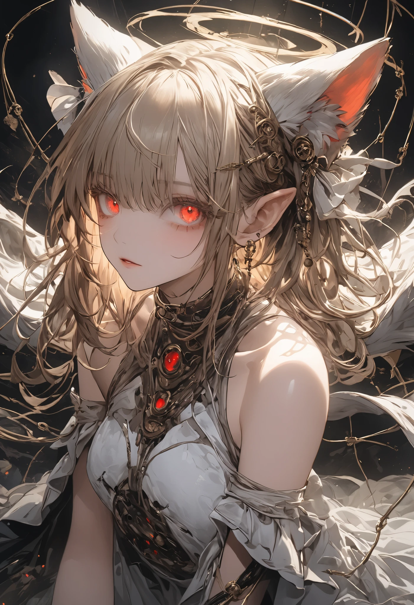 high quality、details、Realistic、100 Yokai、Hyakki Yagyagyayo、Phosphorescence in the Dark、Ancient horrors、masterpiece,(masterpiece),fuill body ,best quality ,(Highest Quality), cinematiclighting ,(movie-like lighting)、beautiful detailed eyes ,eye detail connected to an electric wire,uitra-detailed,(超details),highresolution, (high definition),8k,8K resolution,official art,(official illustration style),scramble crossing、Bright Red and Blue Tones、Intense color saturation、Exquisite Lighting、Creative Composition、Exquisite Digital Painting