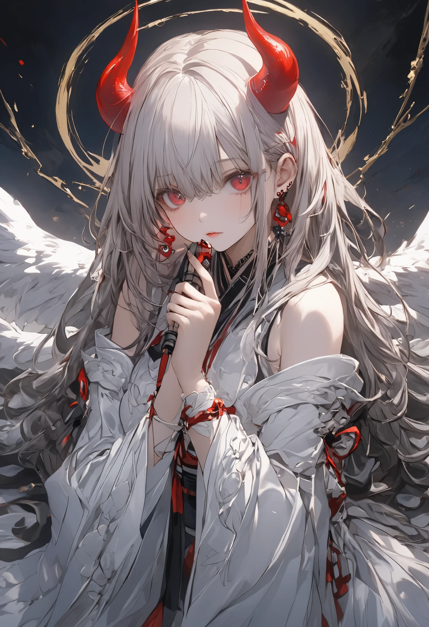 high quality、details、Realistic、100体のspecter、specterを率いる少女、scramble crossingにおいて、百Oni夜行、Phosphorescence in the Dark、Ancient Japanese numbers々specter、fear、masterpiece,(masterpiece),fuill body ,best quality ,(Highest Quality), cinematiclighting ,(cinematic lighting)、beautiful detailed eyes ,eye detail connected to an electric wire,uitra-detailed,(超details),highresolution, (high definition),8k,8K resolution,official art,(official illustration style),Bright Red and Blue Tones、Intense color saturation、Exquisite Lighting、Creative Composition、Exquisite Digital Painting、百Oni夜行、妖しい光と異形のOniたち、古代のfearが真夜中に練り歩く、百Oni夜行を率いる女の子、scramble crossing、Oni(Traditional Figure):赤Oni、青Oni、Big Men with Horns。Holding a metal rod。 • God of Mourning • Sama Ikime Kid、Rokurokubi、Teasing Me、Kappa、Snow Maiden、Tengu, etc.、A wide variety of traditional Japanese variants。 • Ancient Gods々and Fallen Figures of Spirits:Losing Awe、An ancient entity that changed to a bad appearance。