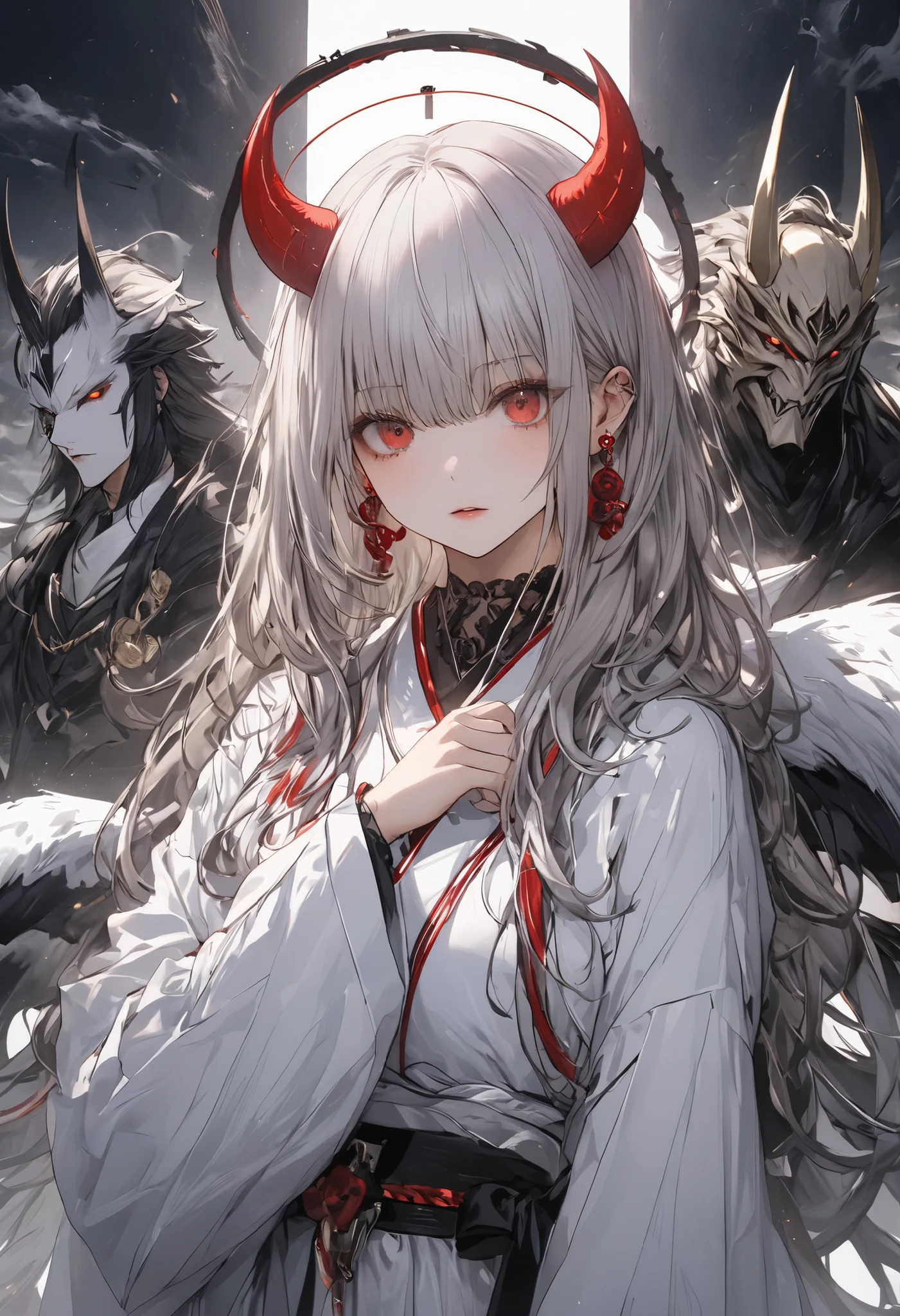 high quality、details、Realistic、100体のspecter、specterを率いる少女、scramble crossingにおいて、百Oni夜行、Phosphorescence in the Dark、Ancient Japanese numbers々specter、fear、masterpiece,(masterpiece),fuill body ,best quality ,(Highest Quality), cinematiclighting ,(movie-like lighting)、beautiful detailed eyes ,eye detail connected to an electric wire,uitra-detailed,(超details),highresolution, (high definition),8k,8K resolution,official art,(official illustration style),Bright Red and Blue Tones、Intense color saturation、Exquisite Lighting、Creative Composition、Exquisite Digital Painting、百Oni夜行、妖しい光と異形のOniたち、古代のfearが真夜中に練り歩く、百Oni夜行を率いる女の子、scramble crossing、Oni(Traditional Figure):赤Oni、青Oni、Big Men with Horns。Holding a metal rod。 • God of Mourning • Sama Ikime Kid、Rokurokubi、Teasing Me、Kappa、Snow Maiden、Tengu, etc.、A wide variety of traditional Japanese variants。 • Ancient Gods々and Fallen Figures of Spirits:Losing Awe、An ancient entity that changed to a bad appearance。