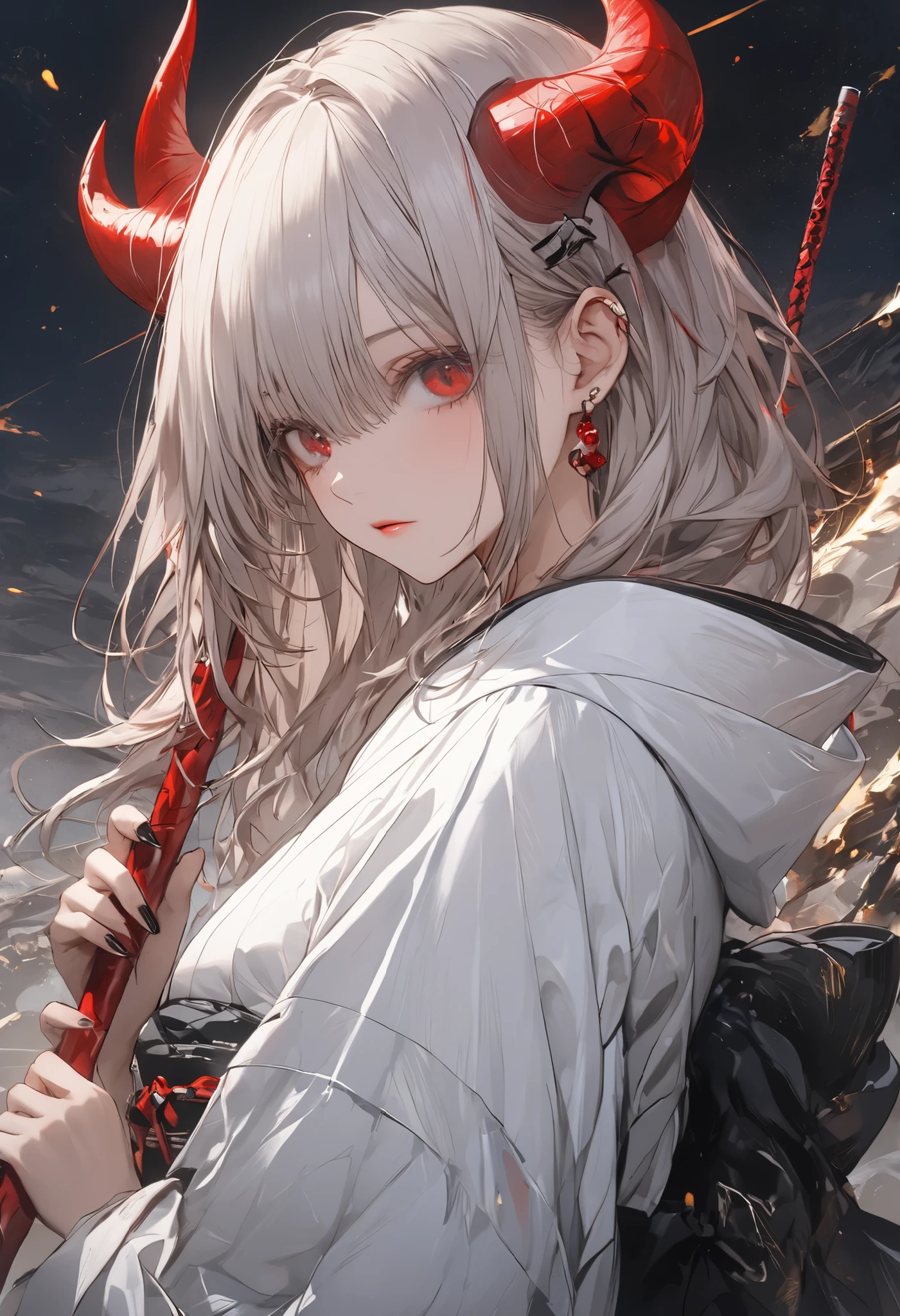 high quality、details、Realistic、100体のspecter、specterを率いる少女、scramble crossingにおいて、Red Moon、meteor、空から降り注ぐmeteor、無数のmeteor群、百Oni夜行、Phosphorescence in the Dark、Ancient Japanese numbers々specter、fear、masterpiece，（masterpiece），fuill body ,best quality ，（Highest Quality）， cinematiclighting ，（movie-like lighting）、beautiful detailed eyes ，eye detail connected to an electric wire，uitra-detailed，（超details），highresolution， （high definition），8k，8K resolution，official art，（official illustration style），Bright Red and Blue Tones、Intense color saturation、Exquisite Lighting、Creative Composition、Exquisite Digital Painting、百Oni夜行、妖しい光と異形のOniたち、古代のfearが真夜中に練り歩く、百Oni夜行を率いる女の子、scramble crossing、Oni（Traditional Figure）：赤Oni、青Oni、Big Men with Horns。Holding a metal rod。 • God of Mourning • Sama Ikime Kid、Rokurokubi、Teasing Me、Kappa、Snow Maiden、Tengu, etc.、A wide variety of traditional Japanese variants。 • Ancient Gods々and Fallen Figures of Spirits：Losing Awe、An ancient entity that changed to a bad appearance。