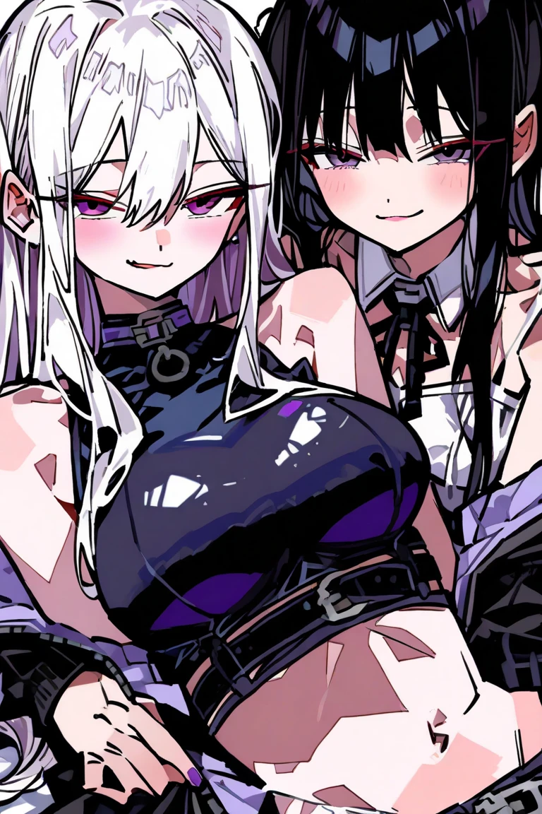 two women, kiss, dark magicien girl outfit 