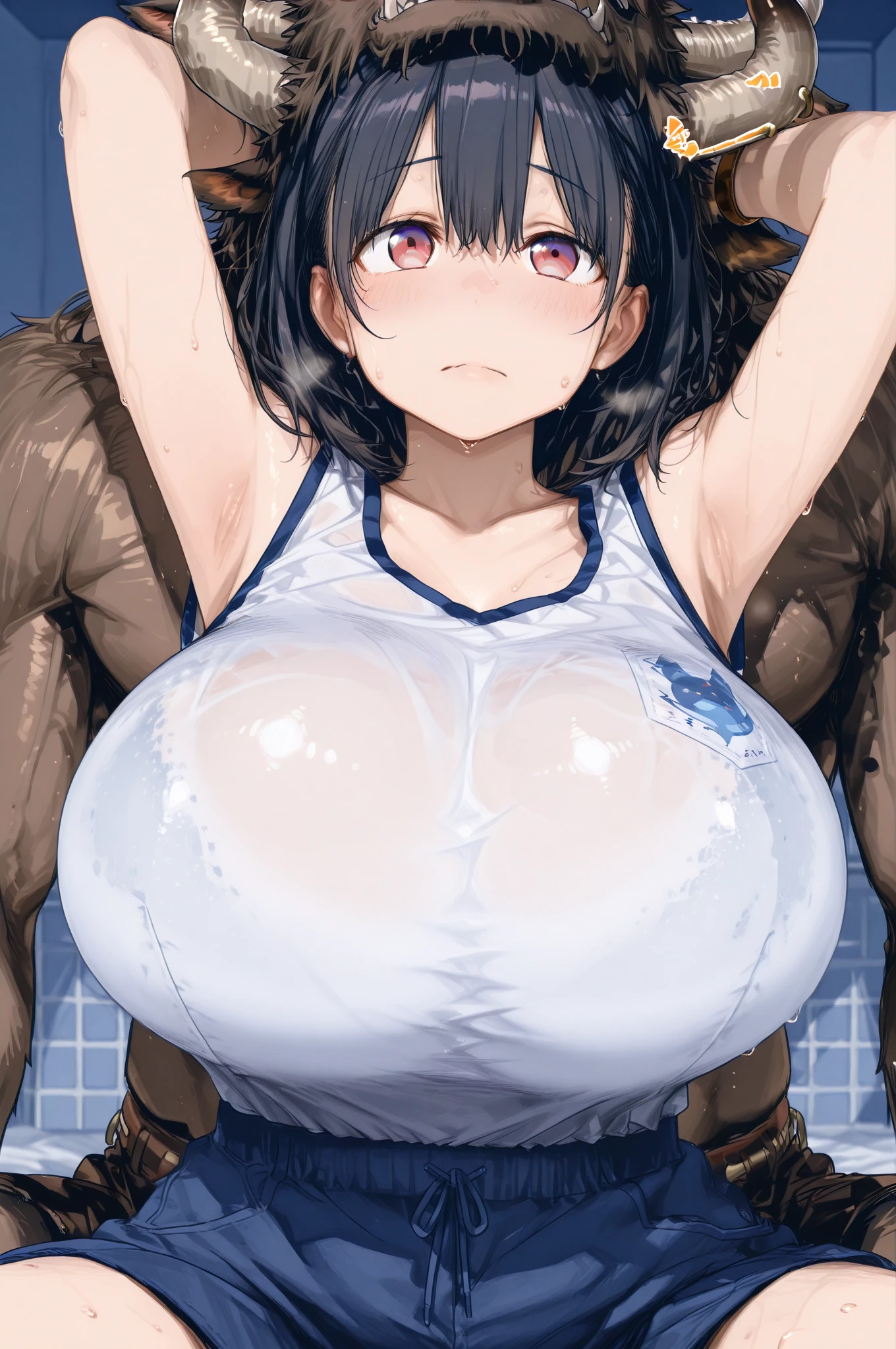 Browsing Caution:1.5,Ochako Uraraka, sorry、My hair is brown.,Naughty smile、 With eyes wide open、Bodysuits, Big Lips, outside, Curvy、((??????:1.2、???、1 muscular boy, ?????))、Overflowing ?????? fluid、 (Girl trembling with ?????????????:1.5)、tearsが溢れている、Sticking out tongue,saliva,tears,??????、confusion、35-year-old woman、Medium-sized ???????、???? ???????????、?????????:1.5、The ???? is facing the viewer、Elbows on the floor、Wide-?????????、An angle that looks like you're peering from under the ??????