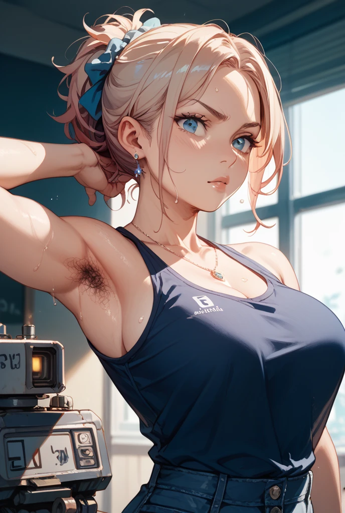 Realistic, realismo, fotorrealismoo, photo-realistic, alto contraste, (fotorrealista:1.4), (figura feminina perfeita), 8k high definition detailed realistic, (best quality, master part:1.2),  photon maping, radiosidade, Physically-based rendering, best quality, altamente detalhado, 1girl, ao ar livre, Capuz, (((sports ))), (()), angry, small boobs, ((((messy hair)))), ((blushing))