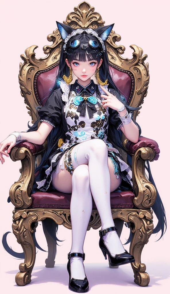 1 woman sitting on throne, full body, white background, xianxia, long hair, gorgeous hair accessories, hanfu, high detail, sketch, denoising, cinematic grade, white background, super high resolution, sharp focus, epic composition, masterpiece, (very detailed CG unified 8k wallpaper)