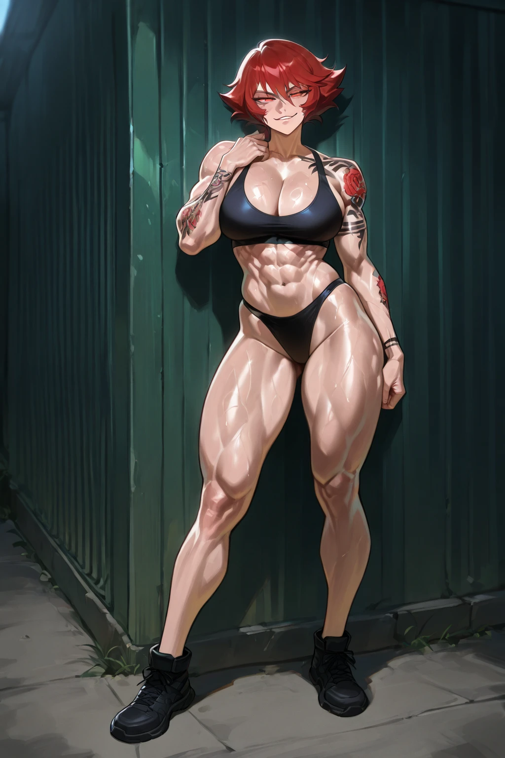 ((bloodstains)), ((respingos de bloodstains)), ((bloodstains nas roupas)), ((mancha de bloodstains)), hospital, (nurse uniform), (has an electric saw), (zombie's), absurderes, foto RAW, extremely delicate and beautiful, Masterpiece artwork, muscular woman, extremamente musculosa extremely large physique, extremely muscular legs, extremely muscular arms, extremely large physique, very muscular,best qualityer, ultra-high resolution, 32k, hyper realist, ultra-detailed, Detailed Description, skin fair, 20 year, crying mole, 耳环, Colossal, short medium hair, wavyhair, evil smile, full body shot, bloodstains, bloodstains no corpo, bloodstains na faca , eu que ro bloodstains, muito bloodstains,