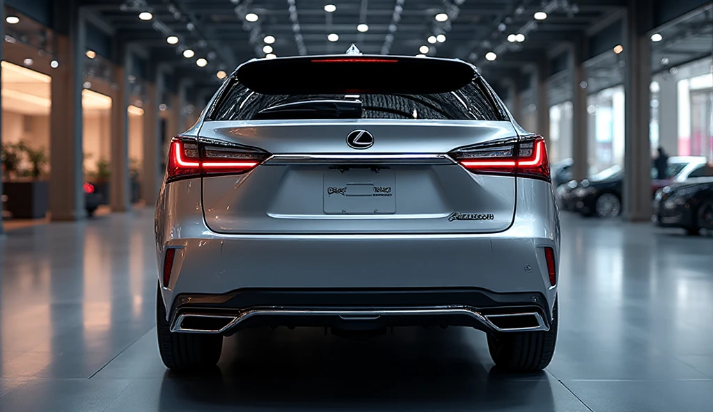 2026 Lexus RX 500h F Sport silver color, luxury car showroom setting ...