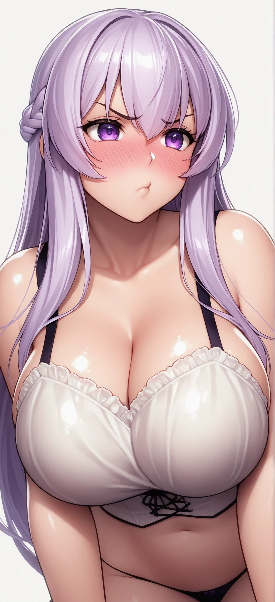 White Hair、Long Hair、Purple Eye、very, very big breasts、Nipples、breast milk squirting、Erect nipples、Cow print micro bikini、Face after climax、smile、Soaking wet、Peeing、Mole on upper chest、White mucus sprays from the tip of the nipple、Cow Cosplay、Nipple Pochi、Male orgasm、Milking、Moaning obscenely