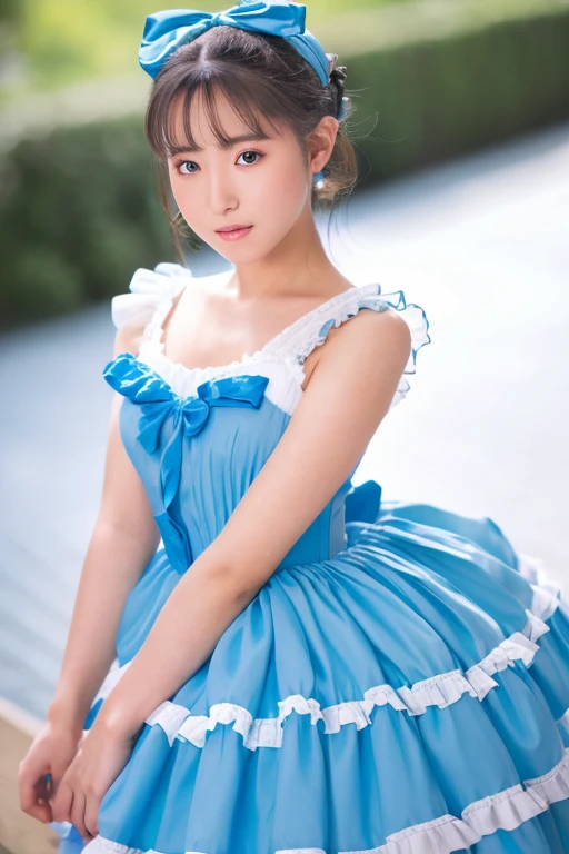 beautiful girl, brown eyes, beautiful slim teenage girl 18 year old woman, highlights in hair, undercut pixie hairstyle, short hair, lips, realistic, narrow waist, charming, pink lipstick, colorful makeup, long eyelashes, fair skin, (cute), detailed face, large breasts, (ballerina, pantyhose), (quicksand), (upset, pout:1.2)