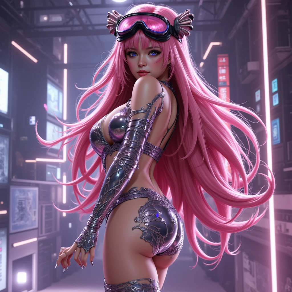 Masterpiece artwork, best qualityer, 1girl, ives , Mecha, beautiful  lighting, (Neon light: 1.2), (natta: 1.5), "Masterpiece artwork, best qualityer, 1 garota, full - length portrait, sultry posing, blue colored eyes, multicolored hair+Plata:1.3+rot:1.2+purple+yellow:1.3+Unripe:1.3, sculpted legs and tempting curves, bountiful ???????, beautiful  face, many drops of water, nube, Twilight, open plan, water colour, Neon light:1.2, natta:1.5, Mecha, beautiful  lighting, bright neon light: 1.2, unforgettable mysterious night: 1.5"