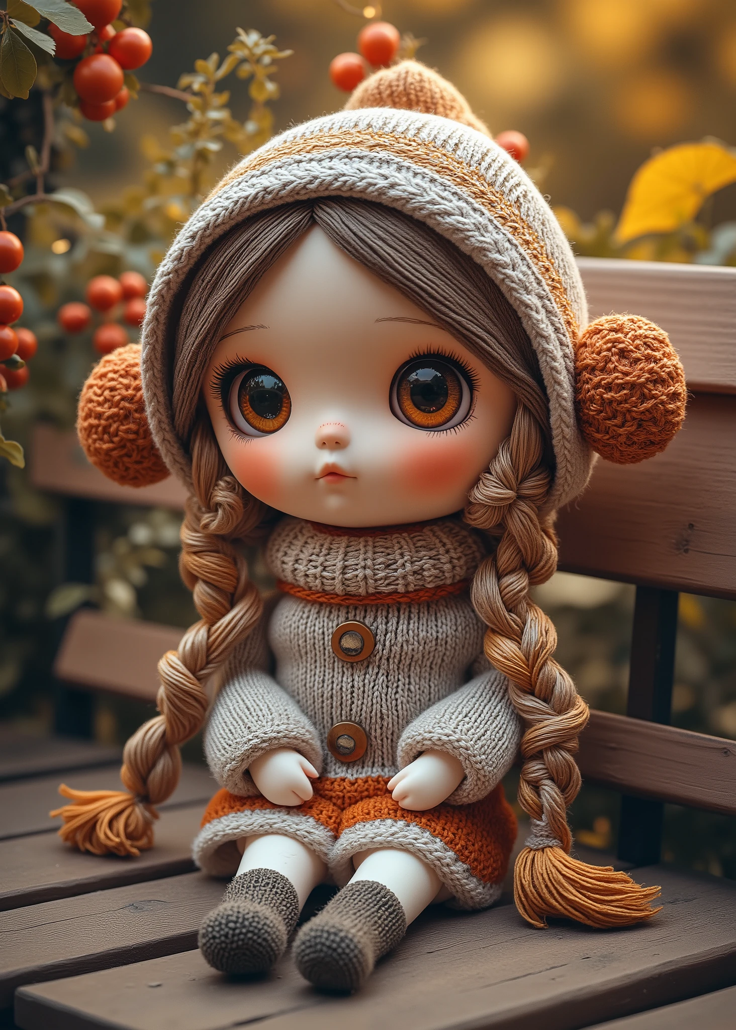 clay animation、cute angel girl、 Fairyland 、Santa Claus cosplay 、Red and white triangle hat、cute little girl in Santa Claus costume、Cute and attractive、old houses decorated with lights and Christmas trees、floating in the air、3D,high image quality、Cinematic Lighting、fun atmosphere、high image quality、detail