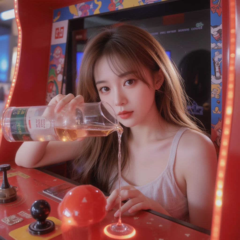 araffe sitting on a red can of soda，Sexy woman in red ，Colorful pajamas，Red translucent pajamas，Sexy asian beauty，Black curly hair，10cm stiletto heels, Sexy-s 100, Some red,  sauce, help me, Popular content on cgstation, 81 mm, sha xi, Official product photos, Red Hot, , Bottom shot, 65 mm, 9 0 mm, 90 mm, 8 5 mm