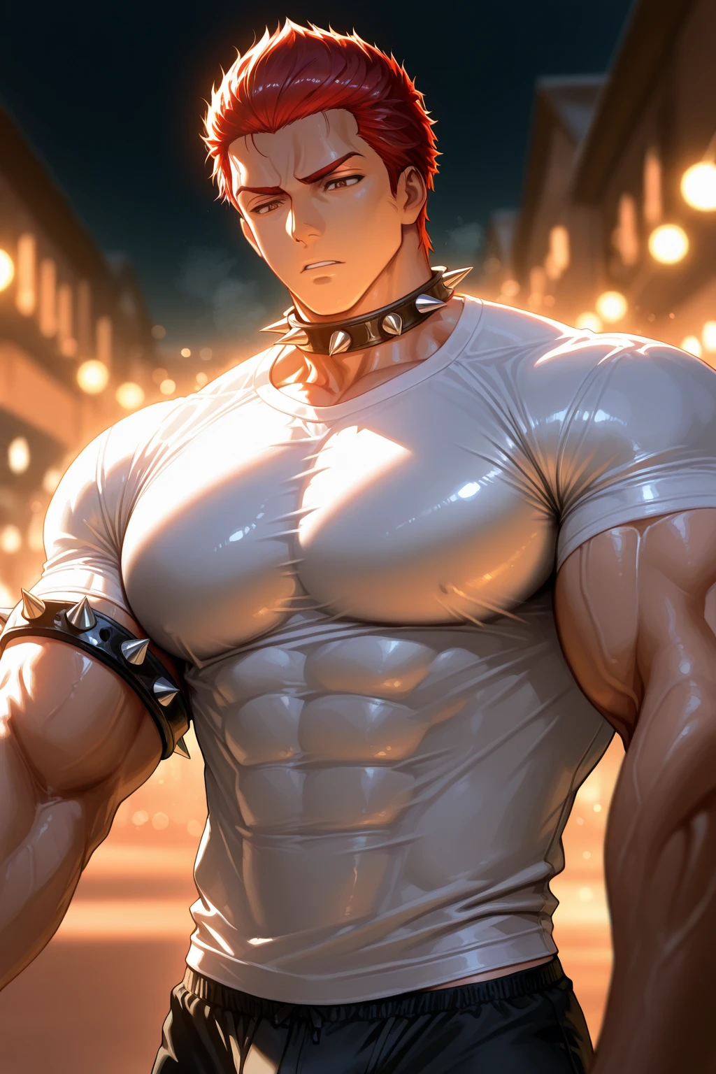 kouya, solo, blue eyes, athletic, small waist, (wolf tail), (pose:1.3), (posing:1.3), (soft shading), 4k, hi res, five fingers, detailed hands, ((detailed face, (detailed eyes:1.0), detailed)), by zackarry911, by zaush, (by personalami:0.5),  solo, looking at viewer, smile, open mouth, talking, short hair, 1boy, navel, , male focus, thighs, , big , inside bedroom, (robot, broken, broken belly:1.4)