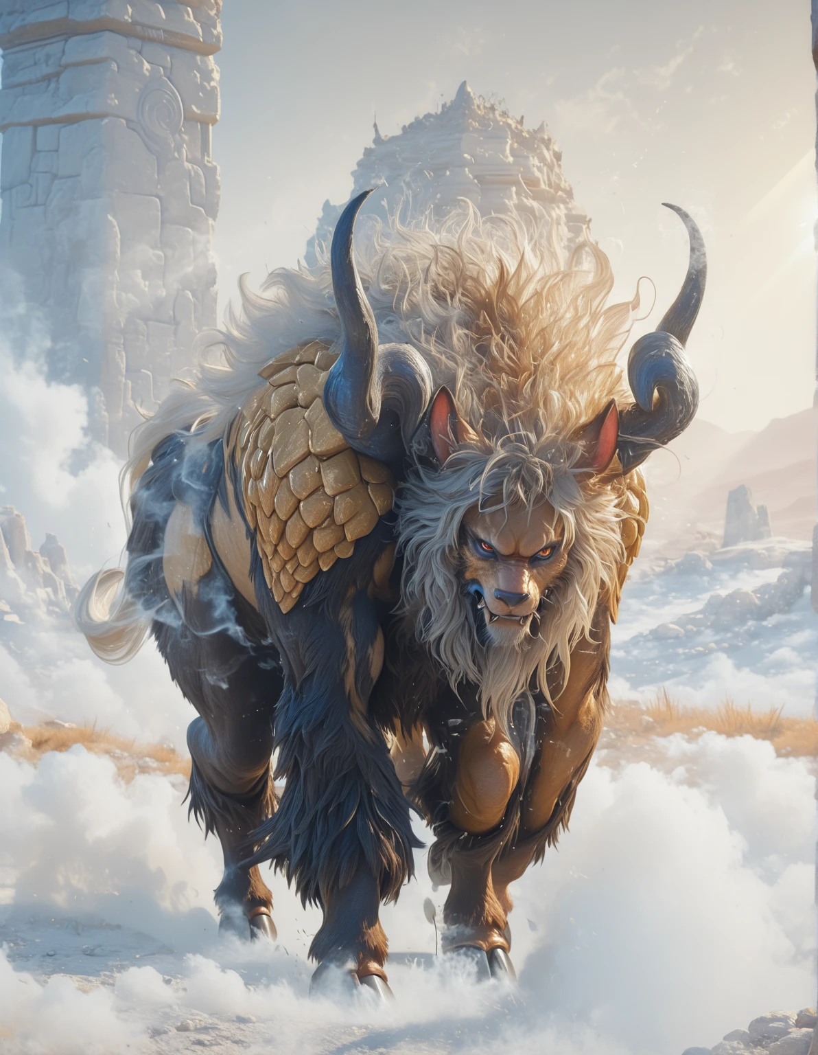 Minotaur, solo, muscular, perfect_eyes, perfect_face, abs, big_chest,wide_body, muscular_arms, winter, snowforest_background, solo, minotaur, angry, half_body, close_up, manly, man, muscular, brown_horns, big_eyes, orange_eyes, glowing_eyes, bara_body,hyper_muscles, hyper_chest, hyper_muscular_body, huge,forest, snow,snowy_forest, armor_pants, half_body,closeup, medieval_armor ,iron armor,armor,canines, moth_closed, angry,serious, HD, 4k, high_detailed_background, sunbeam,by kenket, bydarkgem, by miosha, bull, monster
