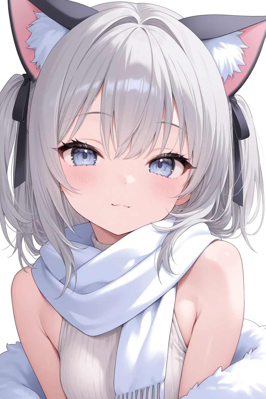 hairy, fur, two-toned fur, detail, Large ,
frilly dress,， pose，The cheeks are flushed，In the Garden