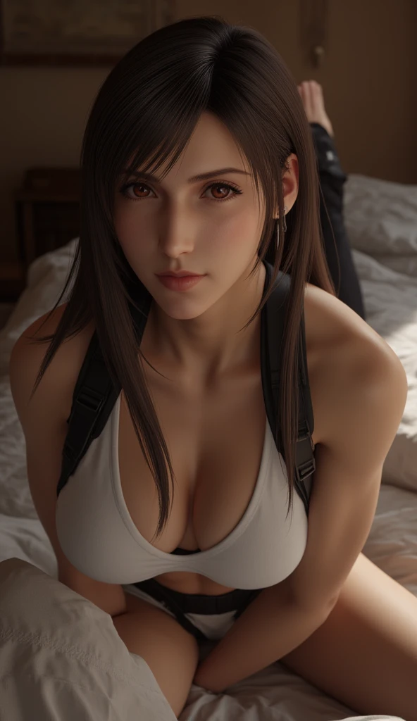 (Highest quality, 4K, masterpiece: 1.1), (Realistic: 1.3), break (((FF7,Tifa_rockhart))),(Raise her arm to show her armpit:1.3), (Young girl body),(rock:1.3),(Dark Room, A nearly unlit  chamber:1.3),(Spread your legs:1.3),(Spread your legs:1.3), fear, rock骨, Between the legs), break (((FF7,Tifa_rockhart))),(Light brown hair, : 1.2),((((Bright red eyes)))）tears, ((((The upper body is a uniform、The lower half is naked)))),(((Detailed facial features))) break (((FF7,Tifa_rockhart))), break (very good) (No pants) (Large prominent ,), Dressed, Wet Hair, Around 18 years old,Sensual, break ((stringy viscous liquid)),Severe pain:1.3 ,Intense cry:1.3,Painful expression:1.3,(throw:1.3)，(((Please open your mouth wide)))(((Browsing Caution)))、((((Spread your legs、Hold both knees))))、((((Special ))))