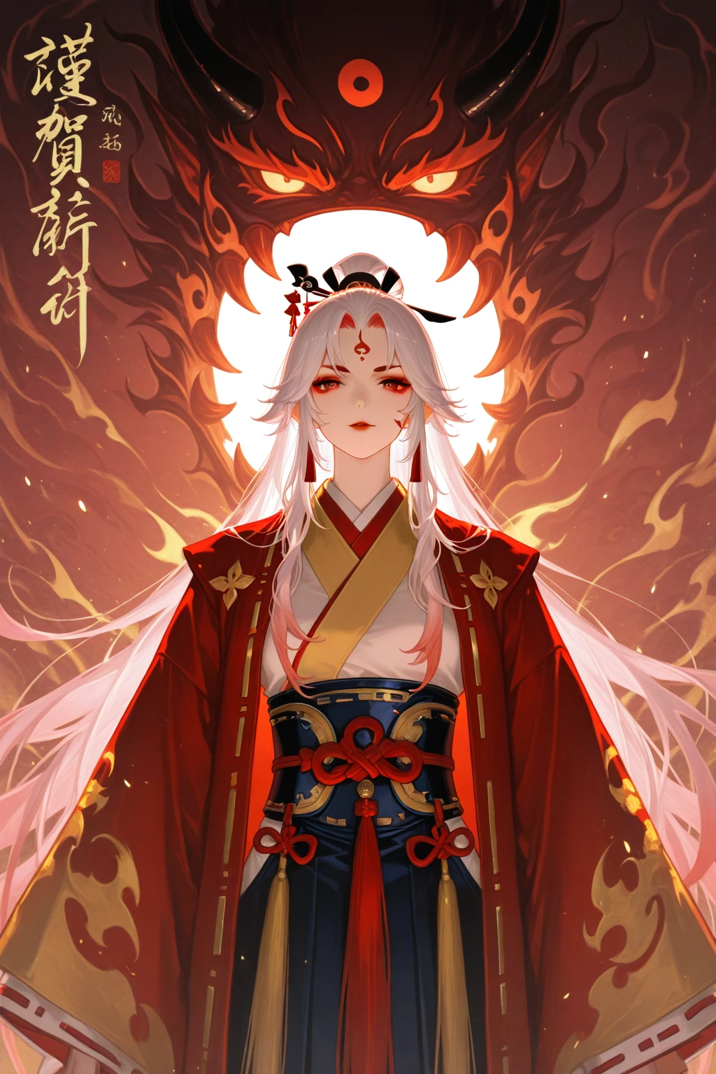 A serene Chinese ancient beauty kneels on a crimson backdrop, her hands pressed together in reverence as she whispers prayers to the heavens. Eyes shut in contemplation, her solemn yet breathtakingly lovely face reflects a deep sense of devotion. The fiery red hue surrounding her amplifies the intensity of her spiritual connection.
