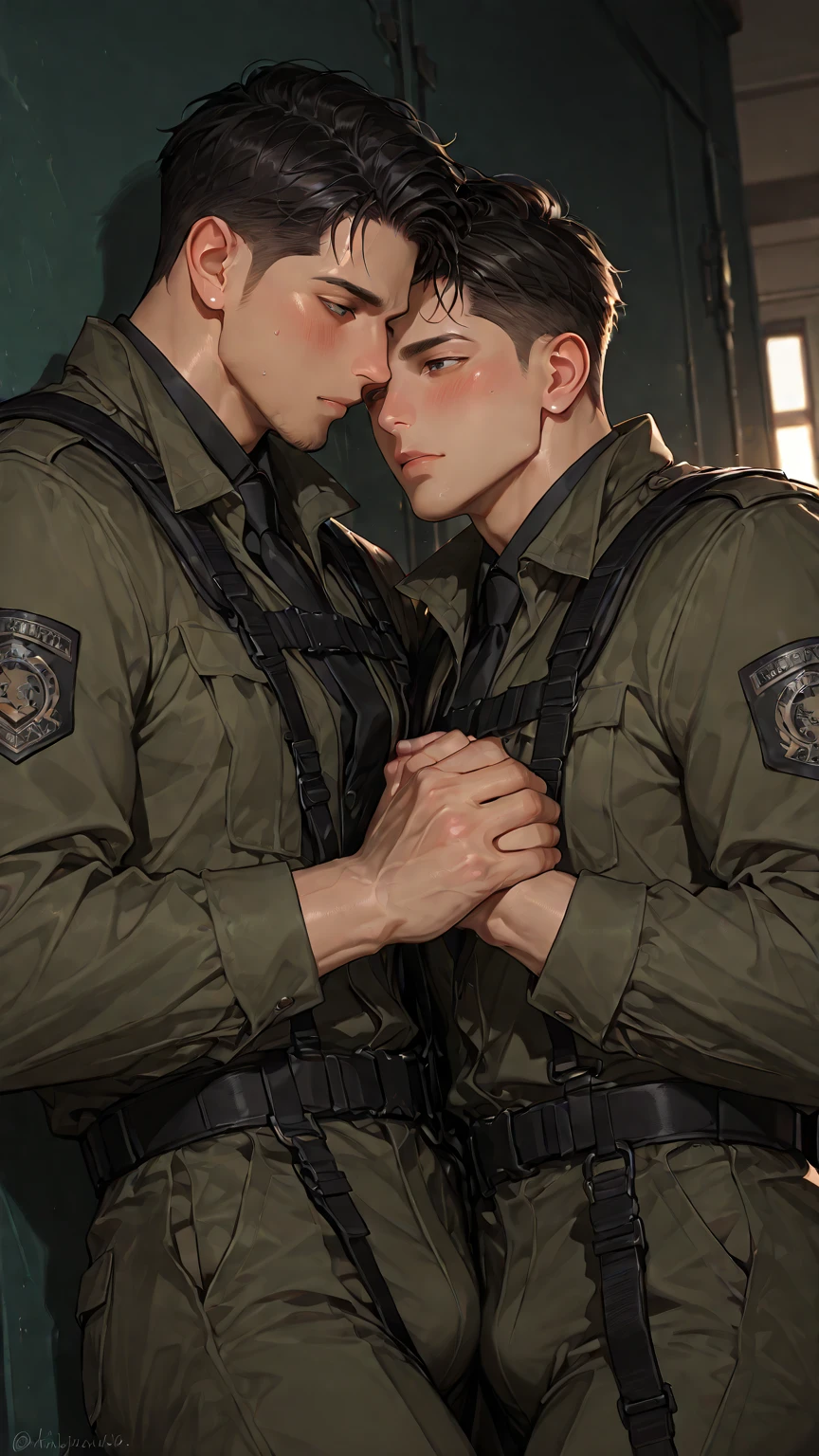 2men having  in military ,gun