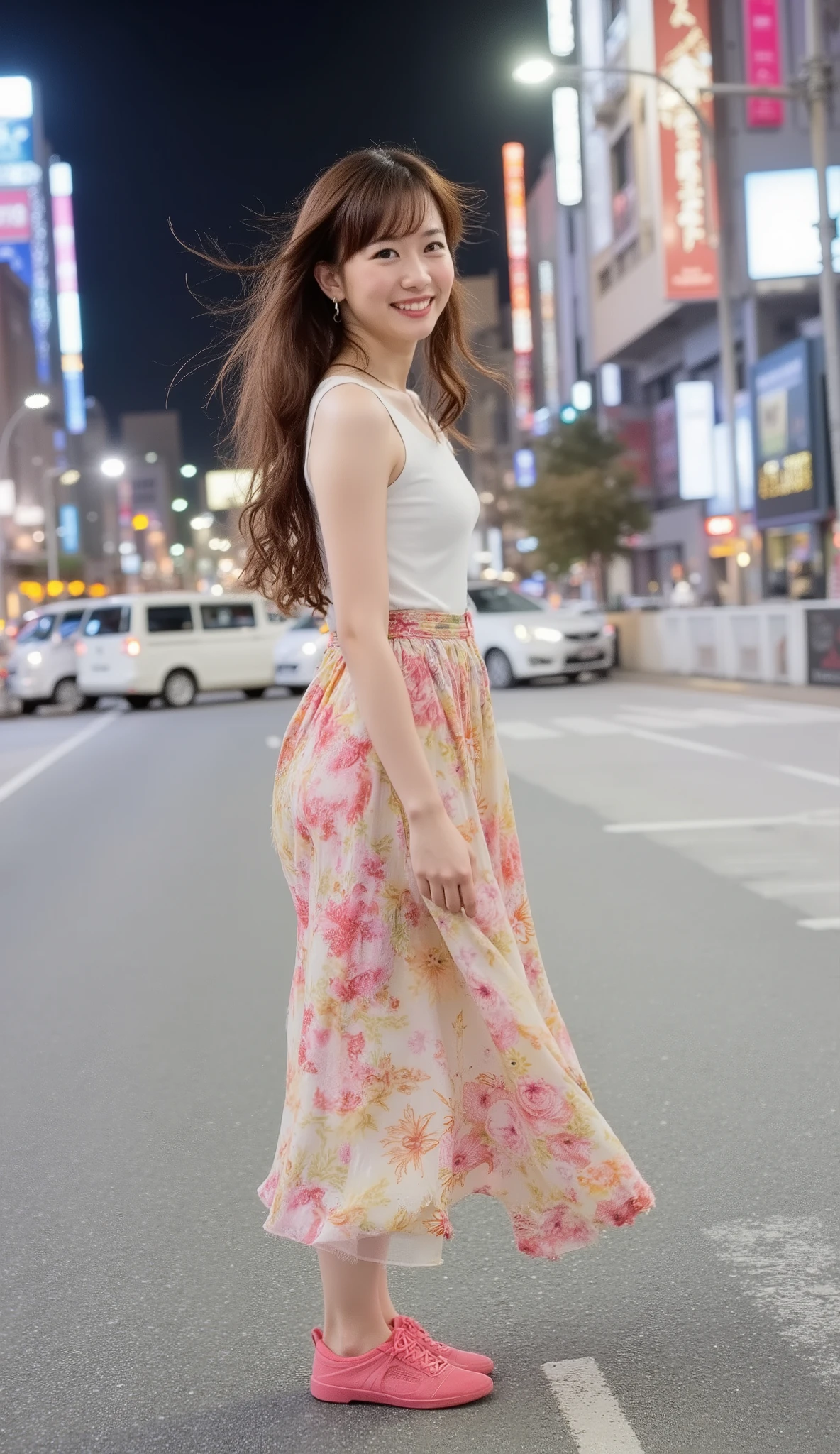 petite female、(((Shot in full shot:1.5)))、(((ultra low angleで彼女を映す:1.2)))、(((She's Smiling:1.3)))、、 she rides a deer colored horse  、beautiful irises、Beautiful Tall Nose、sexy thick lips、long brown hair、wet skin、naked woman sleeping on her back、(((small breasted、big areolas、、、Tight Waist、sexy ass:1.5)))、(((sophisticated fashion {x} Shibuya scramble crossing at night)))、(((in the middle of a large intersection lined with buildings:1.3)))、(((An image of her is projected on the digital signage of a huge, tall building in front of)))、(((printed with “LOVE” printed in blue on the culottes {x} An image of her is projected on the digital signage of a huge, tall building on the front:1.3)))、、、she wears a black and white cap backwards、Wearing a white top bra、(((wearing a fluorescent, colorful marble pattern jumper made of leather:1.3)))、(((wearing multiple layers of miniskirt:1.3)))、腕に”LOVE❤”とボディーペイントされている、Colorful Bracelets、Red Sports Shoes、fashion model posing、confident posing、(((long shot、ultra low angle:1.5)))、、、masterpiece、ultra high resolution、Sandro Botticelli style、physically-based rendering、Super high quality、ultra high definition、Ultra Precise Photos 、clear focus、16Ｋ、super realistic、Realistic、accurate、Perfect Anatomy、super detailed face:1.3、professional、、(((long shot、ultra low angle:1.5)))、