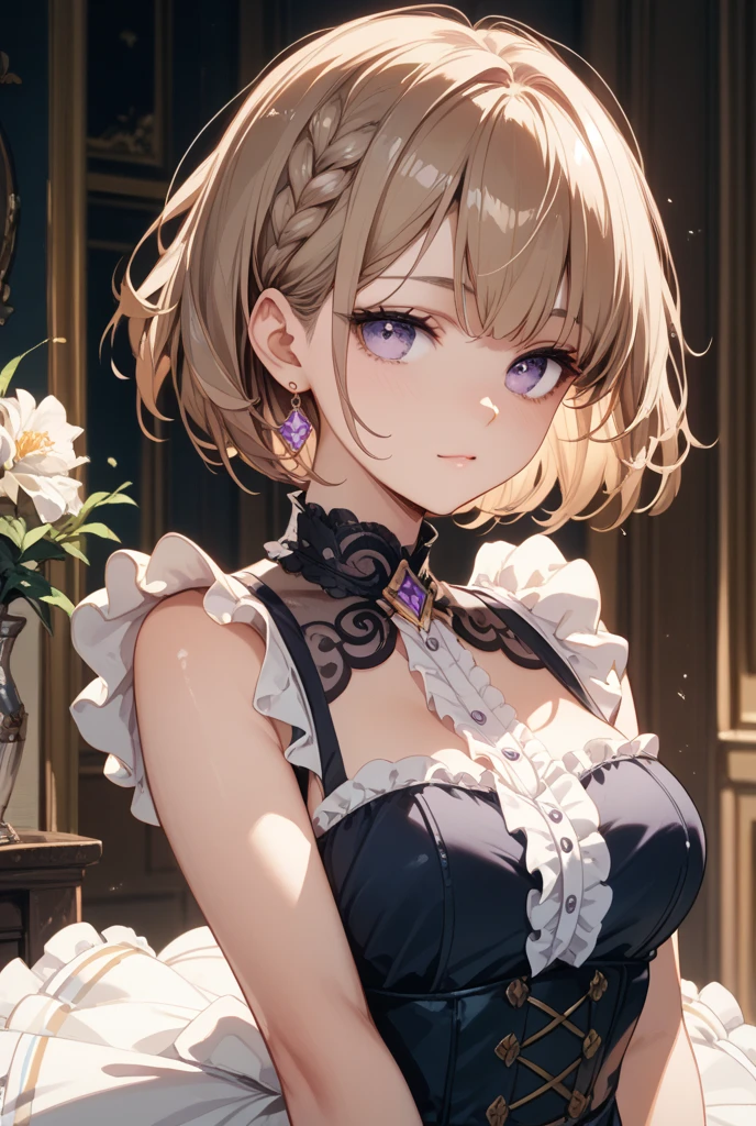 masterpiece, Highest quality, Illustration of the novel, High resolution,  , Sensual, Intimate, Emotional, Passionate, romantic, sweet, Adorable, Innocent, Pure, Charmな, Charmな, Charm, mysterious, Charmな, Charmな, Immersive, Charmな, dream-like, Surreal, Imaginative, Whimsical, Artistic, Avant-garde, timeless, elegant, Sophisticated, chic, Sophisticated, personality, original, Charmな,((Maid clothes:1.3)),(Cheetah Dress:1.3)、Female Band、live、((Upper Body:1.3))