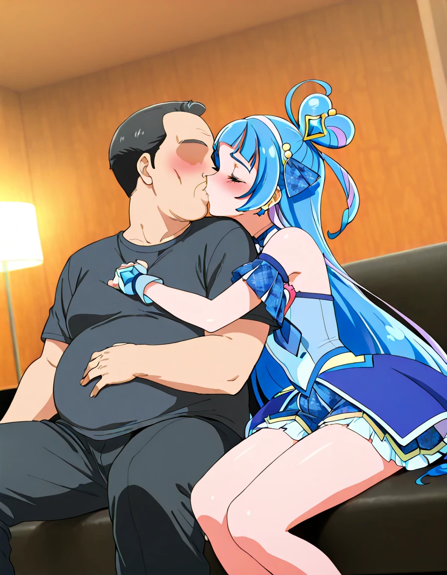 score_9, score_8_up, score_7_up, source_anime, 1boy, dominant white male, male, huge , enormous ligh skinned male , , smug, muscular light skinned male, sexy, , sitting on loveseat, indoors,  , big ,twink, lean, twink boy, yumejoshi, femporn,  marceline, marceline abadeer, purple eyes, BREAK, ((1girl)), lumine, couple, , , , , female, female on male, Heterosexual, breasts, light skin, pale