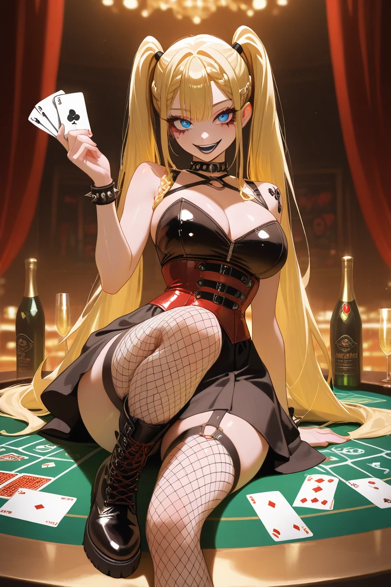 <lora:between_breasts_v0.1:1.0>
1girl, between breasts, card, casino, multiple boys, cocktail dress, ace of hearts,, masterpiece, best quality, highly detailed