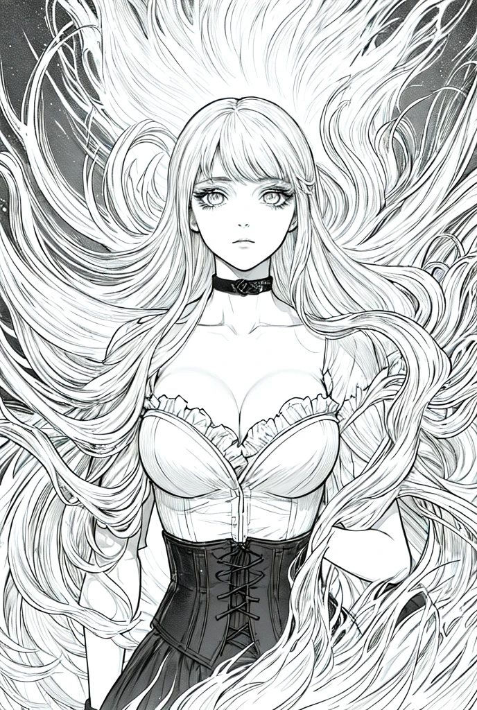 sketch by NTY, a woman, curvy, black background,  <lora:SketchStyle:0.7>