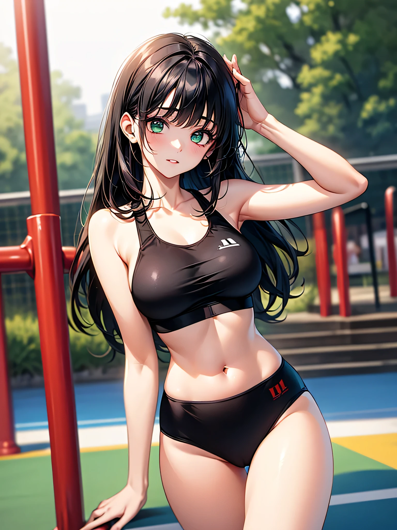 beautiful girl,Unique, Anime Girl, Wearing Hot Yoga Shorts