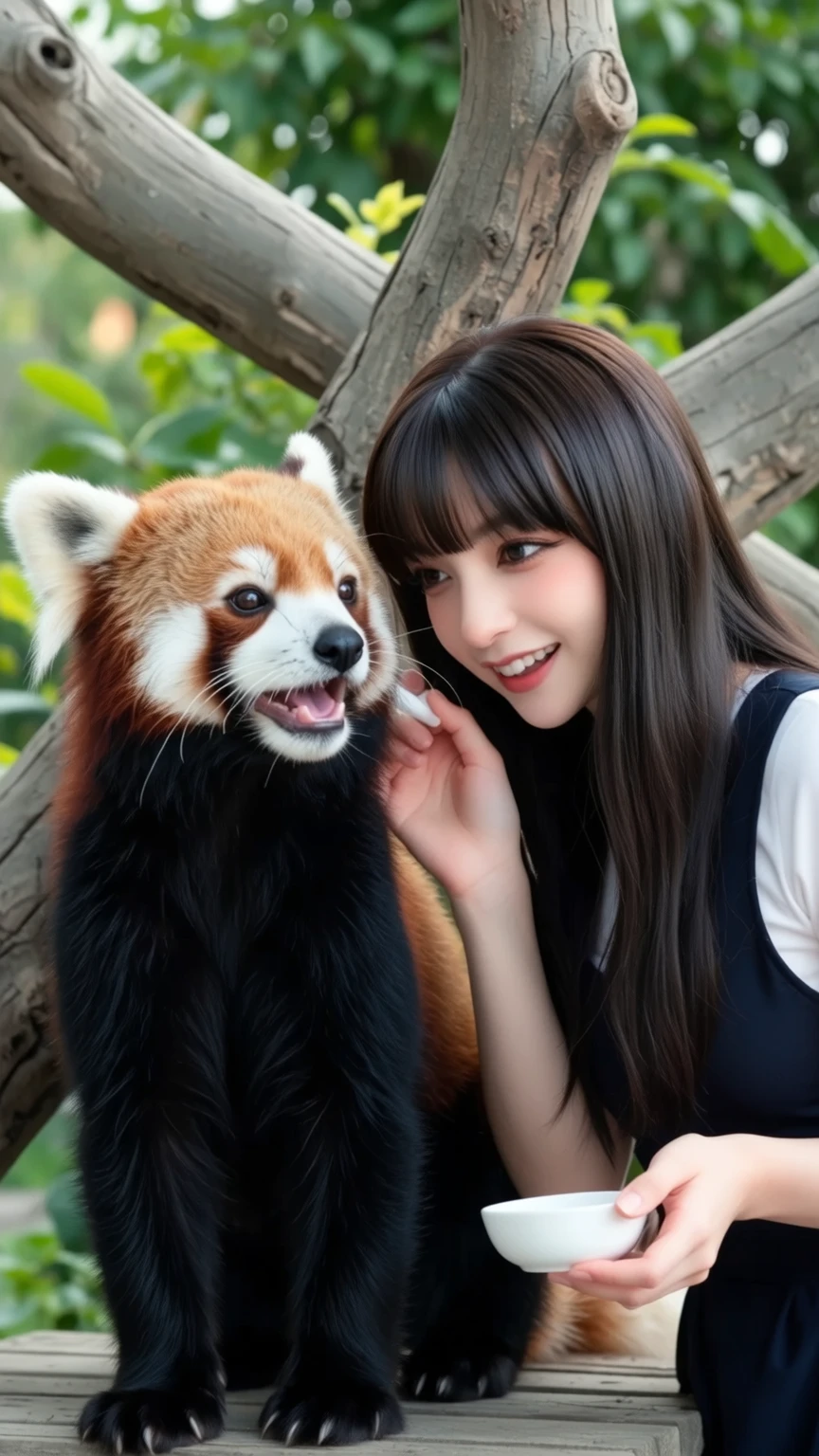 (8 k、Photos in RAW format、top quality、masterpiece:1.5)、(realistic、Photorealistic:1.5)、ultra detailed、超High resolution、lighting like in a movie、(((Idol, who loves red pandas)))、(((Japan 16 year old girls)))、(((Charming Japanese girl 16 years old in a cute costume with a red panda image.)))、(Many red pandas:1.5)、cute smiling face、Fun and energetic atmosphere、dynamic angle、dynamic lighting