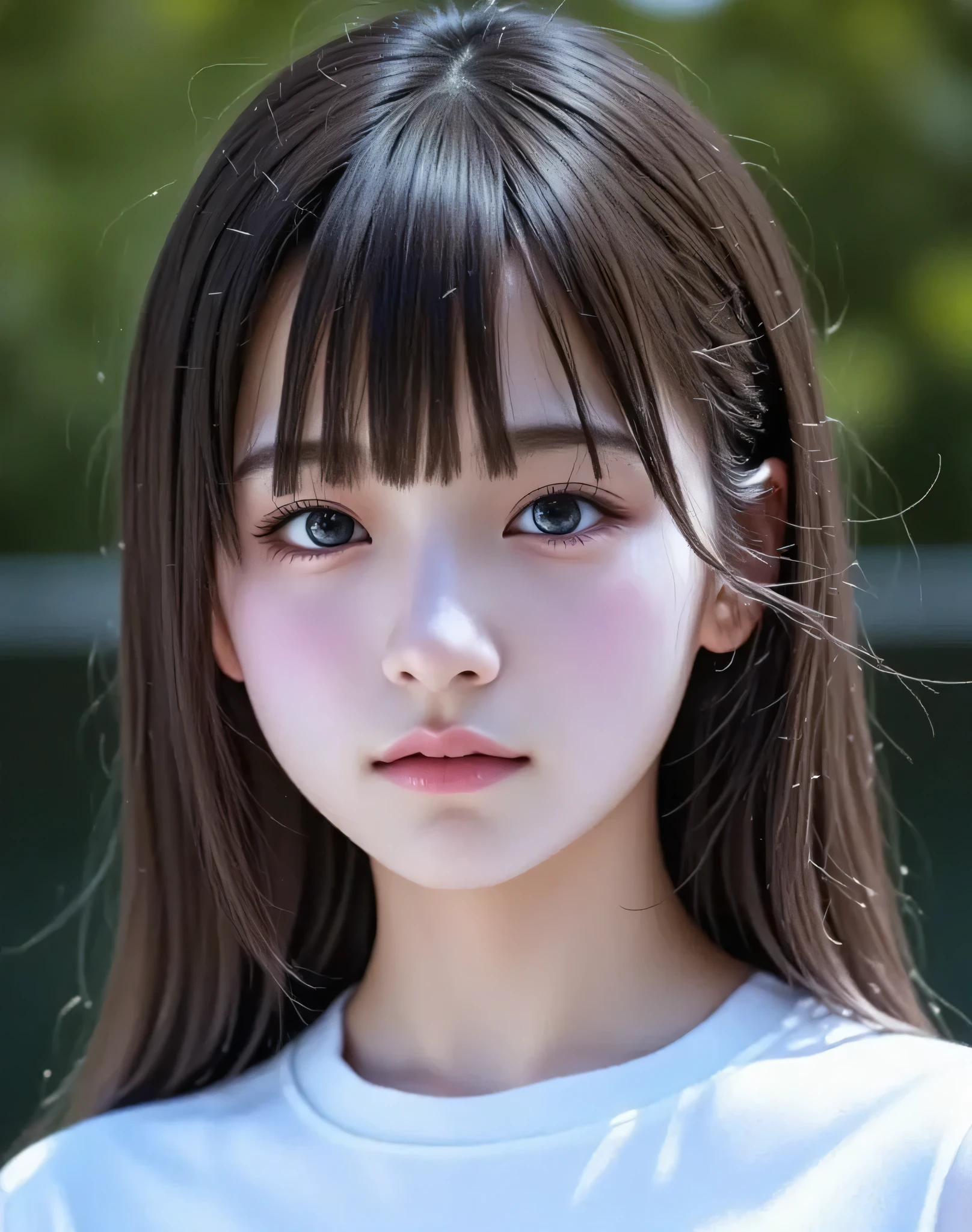 Casual Outfit,With high school girls:large double eyelids:mascara:Smile Yang:I'm wearing transparent white lace off-the-shoulder