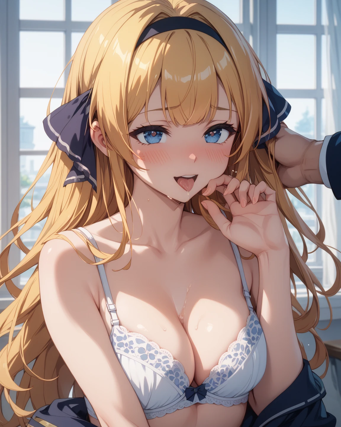 charming anime girls，gigantic cleavage breasts，14 years old girl　　 Drawing heart-shaped pupil　A smile　Large valleys　 Drawings　Drawing Classroom