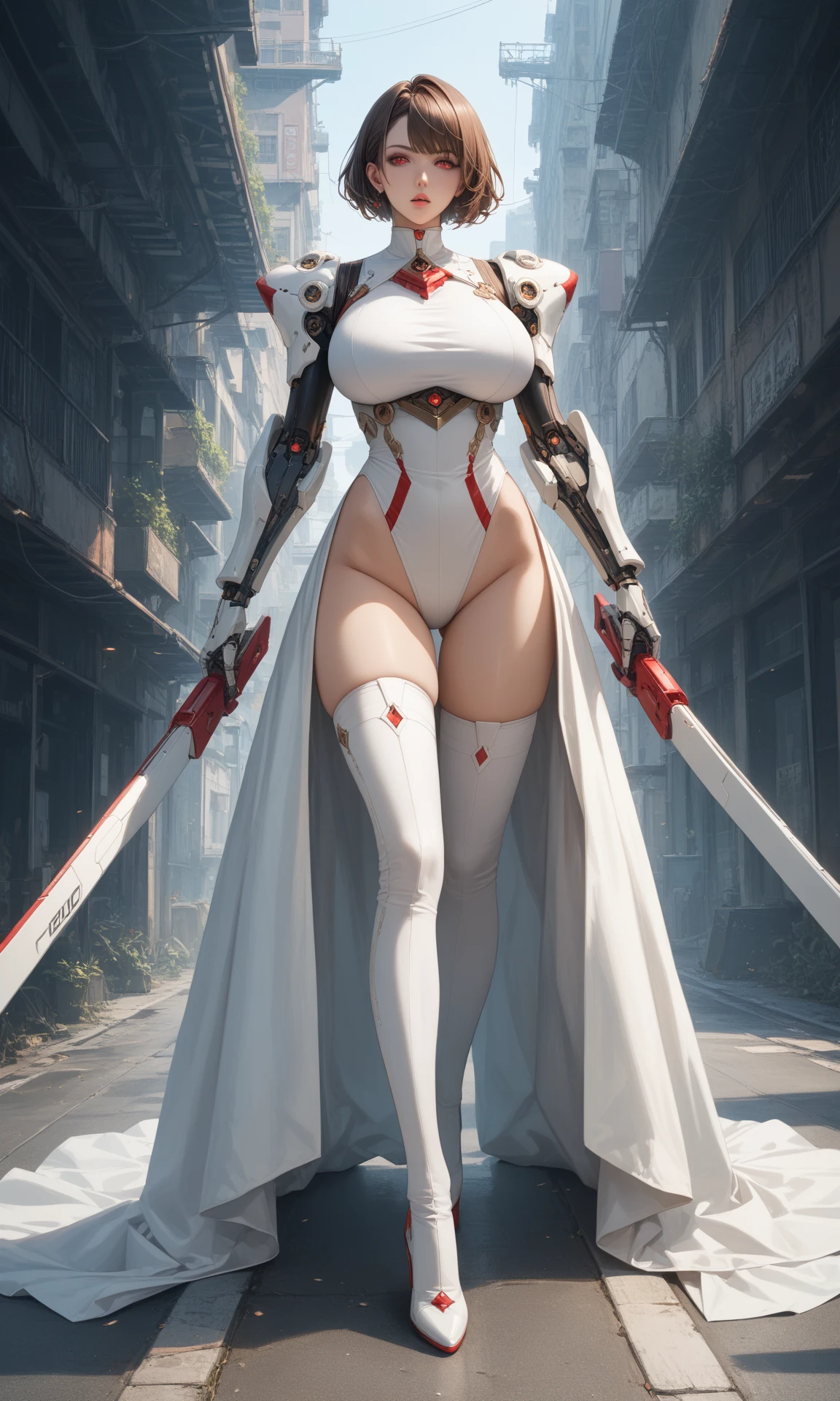 1female，45 yers old，Married Woman，熟妇，mature，plumw，extremely large bosom，Big  Thin waist，long leges， 独奏，（Background with：A desert，pyramid，armored car，chariot，tanks） She has short black hair，bobo head，，seen from the front， Stand on tanks， mostly cloudy sky，（（（tmasterpiece），（Very detailed CG unity 8K wallpaper），best qualtiy，cinmatic lighting，detailed back ground，beatiful detailed eyes，Bright pupils，Black eyes，Snow-whiteskin，Redlip（Very fine and beautiful），（Beautiful and detailed eye description），ultra - detailed，tmasterpiece，））facing at camera，A high resolution，ultra - detailed），revealing breasts，Bare ，  Bulge，legs are open，Raised sexy，Camel toes，Flushed complexion，Desire for dissatisfaction，frontage，binh（Wearing：cyber punk style，Blue and white combat uniform，Armour，X-Men uniforms）