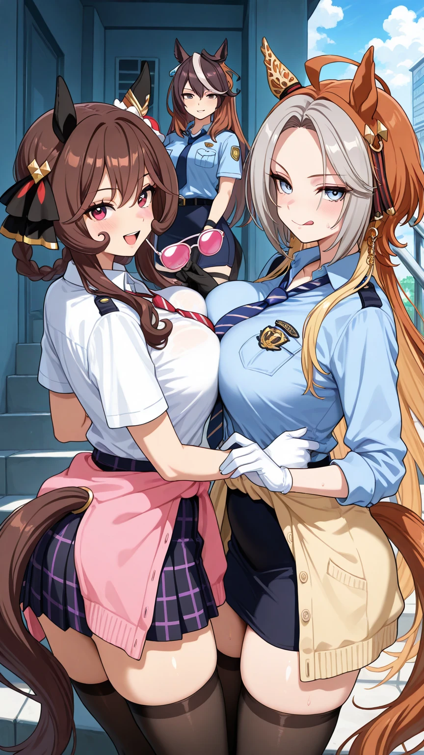 Standing_Breast_Press_Handjob,naegi_happy artist style, umamusume, air_groove_\(umamusume\), narita_brian_\(umamusume\), symboli_rudolf_\(umamusume\), 3girls,shirokuma_a artist style, umamusume, hokko_tarumae_\(umamusume\), 1girl, alternate_costume, animal_ears, ass, black_hair, black_skirt, blue_shirt, braid, breasts, brown_hair, brown_tail, oniyanna artist style, umamusume, gentildonna_\(umamusume\), orfevre_\(umamusume\), 1boy, 2girls, :d, ahoge, animal_ears, black_gloves, breasts, brown_hair, cooperative_paizuri, detached_sleeves, , gloves, grey_hair, hair_intakes, hetero, horse_ears, large_breasts, long_hair,, gloves, hair_bobbles, hair_ornament, horse_ears, horse_girl, horse_tail, large_breasts, long_hair, looking_at_viewer, looking_back, low_twin_braids, open_clothes, pencil_skirt, police, police_uniform, policewoman, shirt, short_sleeves, skirt, smile, solo, stairs, standing, sweat, tail, twin_braids, white_gloves, white_hair, white_streaks, :q, alternate_costume, animal_ears, black_hair, black_thighhighs, blue_eyes, blue_necktie, blue_skirt, bow, breasts, brown_hair, cardigan, cardigan_around_waist, clothes_around_waist, collared_shirt, cropped_legs, diagonal-striped_clothes, diagonal-striped_necktie, dress_shirt, ear_bow, eyes_visible_through_hair, glasses, green_skirt, grey_cardigan, gyaru, hair_over_one_eye, holding, holding_removed_eyewear, horse_ears, horse_girl, horse_tail, kogal, large_breasts, long_hair, long_sleeves, miniskirt, multicolored_hair, multiple_girls, necktie, open_cardigan, open_clothes, open_mouth, pink-tinted_eyewear, pink_cardigan, plaid_clothes, plaid_necktie, plaid_skirt, pleated_skirt, ponytail, purple_necktie, purple_skirt, red_necktie, shirt, short_hair, skirt, smile, standing, streaked_hair, striped_clothes, tail, teeth, thighhighs, tinted_eyewear, tongue, tongue_out, undone_necktie, unworn_eyewear, upper_teeth_only, white_shirt, white_streaks, yellow_bow, yellow_cardigan, yellow_eyes, yellow_necktie, zettai_ryouiki