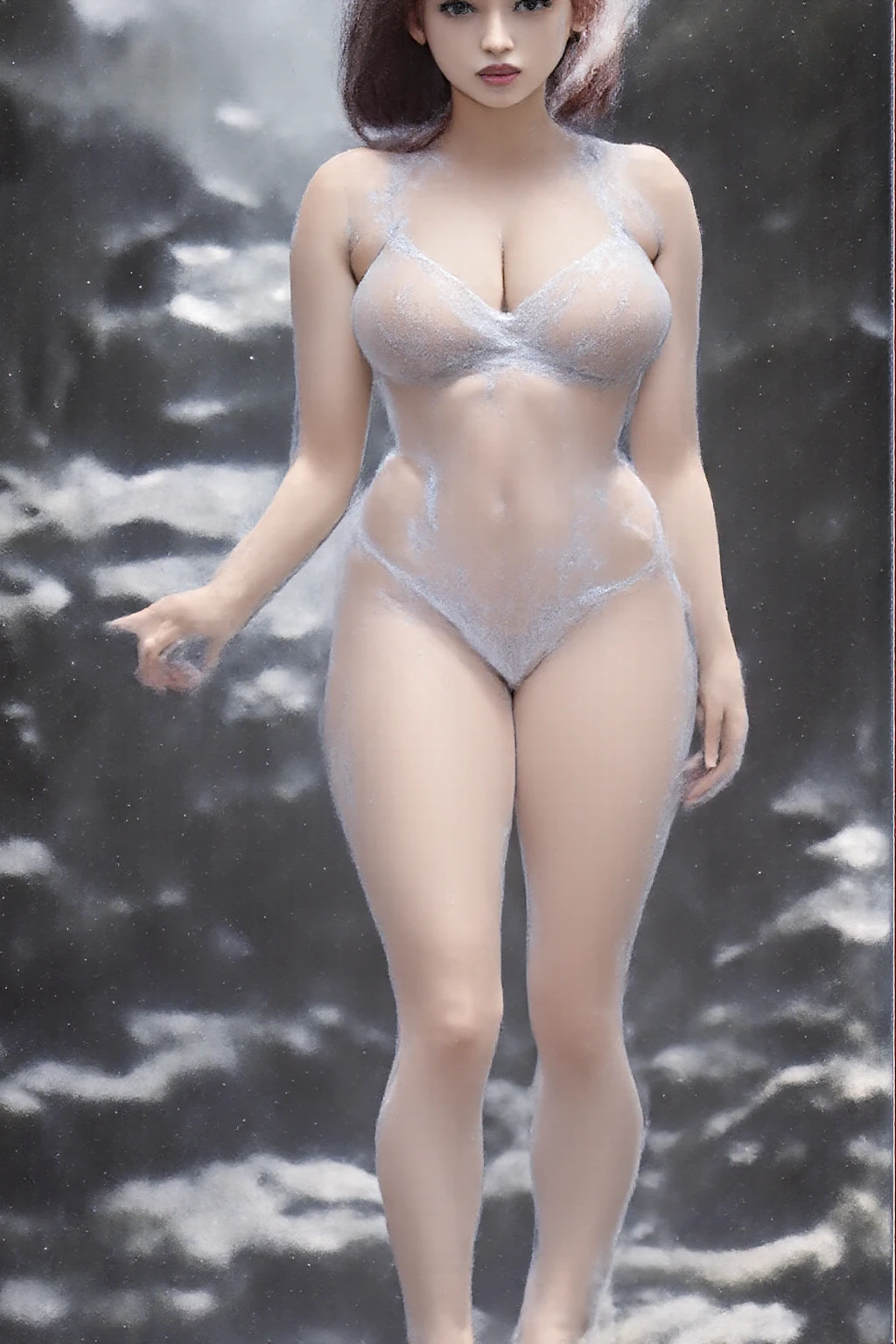 (((masterpiece(1.5)，highest quality(1.4)，Highest image quality(1.3)，8K)))，(((super vivid，Super detailed，hyper quality))，((professional photographer、professional lighting，Top Makeup Artists))，((full body photo，looking at the camera，one person))，Japanese，Supermodel，Beauty，sexy，glamorous，big (1.6)，constricted waist，small butt，long thin legs，sexy下着，Fishnet tights，Stiletto heels，((Supermodelがスイートルームの寝室で艶やかな下着でポーズを決める))