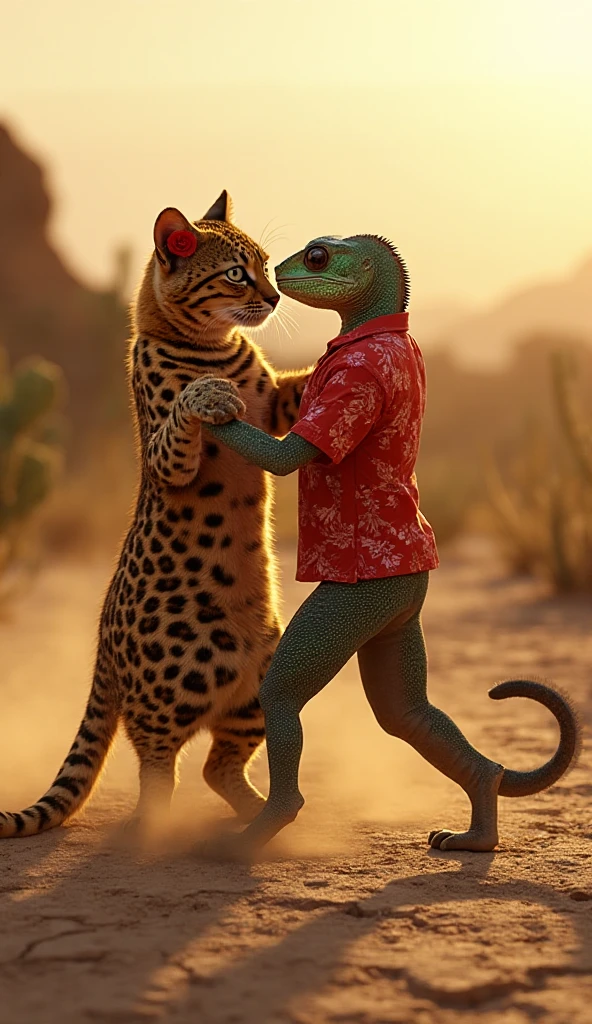 Emma Watson (age 25, busty, big butt) in a string bikini, happily showering with her actual size pet cheetah. Emma is merrily soaping up herself and the sad cheetah. Shower room