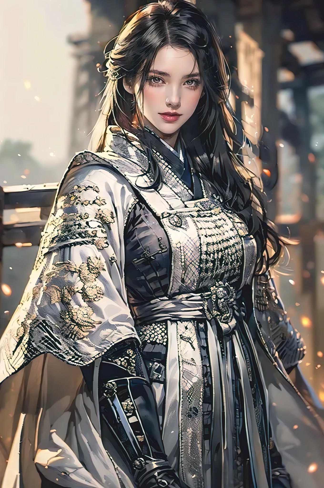  beautiful Dark hair :1.3