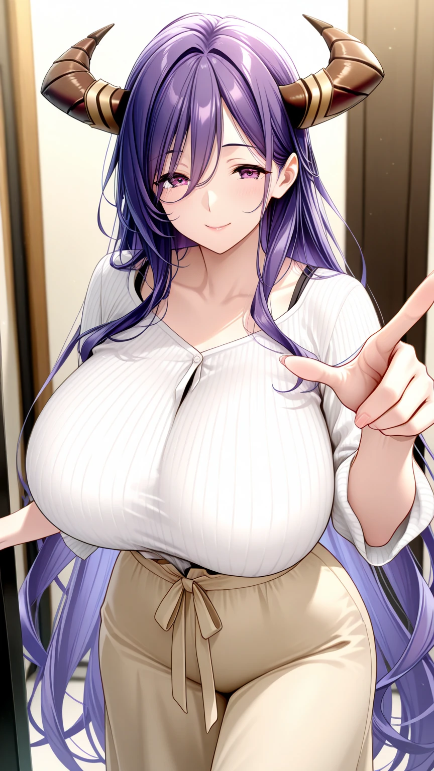 (Best Quality, Masterpiece),sexy mommy, , ,Front cover of a women's cooking magazine, , , , , , 1girl, 30 years old, stunning, cute, heartwarming smile, hourglass figure, sexy mini maid costume, beautiful food, text, diagrams, advertisements, magazine title, long straight purple hair, purple eyes, big breasts