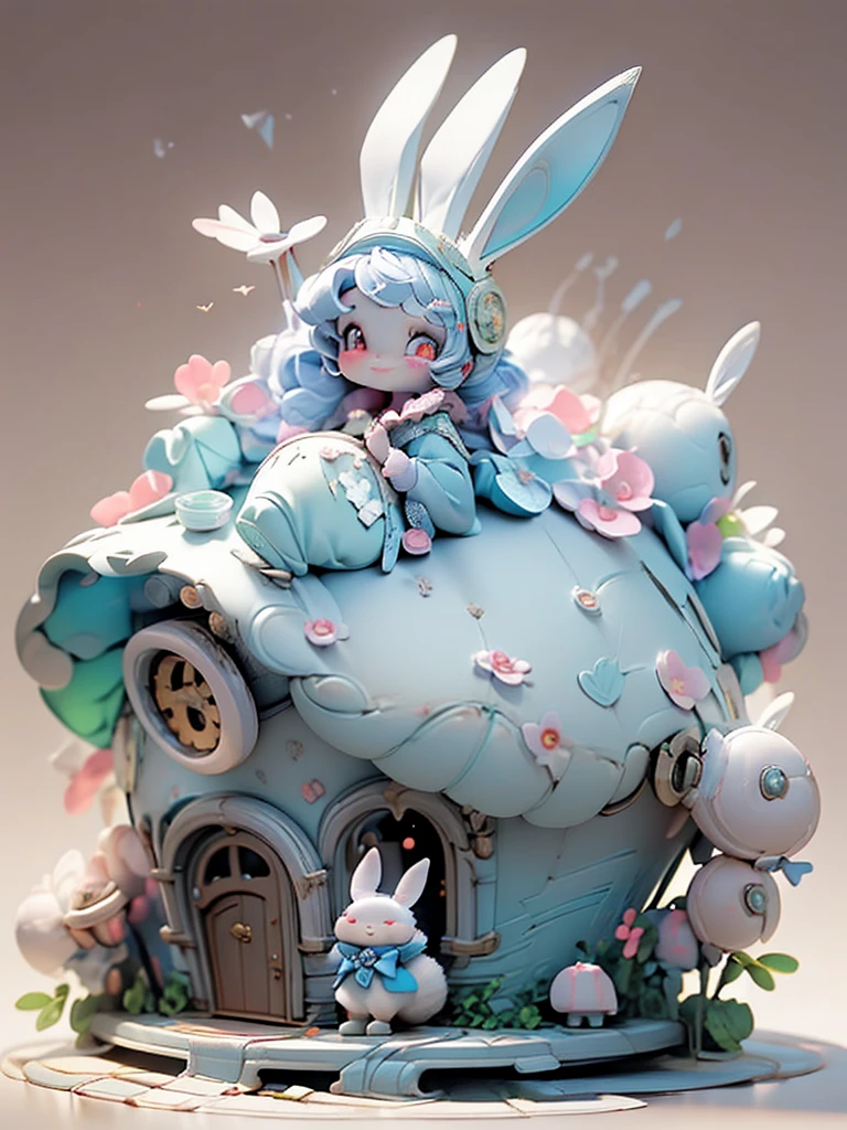 (Masterpiece), (Excellent), (Ultra Detailed), (Full Body: 1.2), (Solitary), Gray Theme, Rat Magician, Cute, Open Mouth, Headphones, Rat Fur Texture, Popmart Blind Box, Clay Texture, Stepping on Earth, Black and White Background, Natural Light, Best Quality, Ultra Detail, 3D Art, C4D, OC Renderer, 3D Rendering, 8K