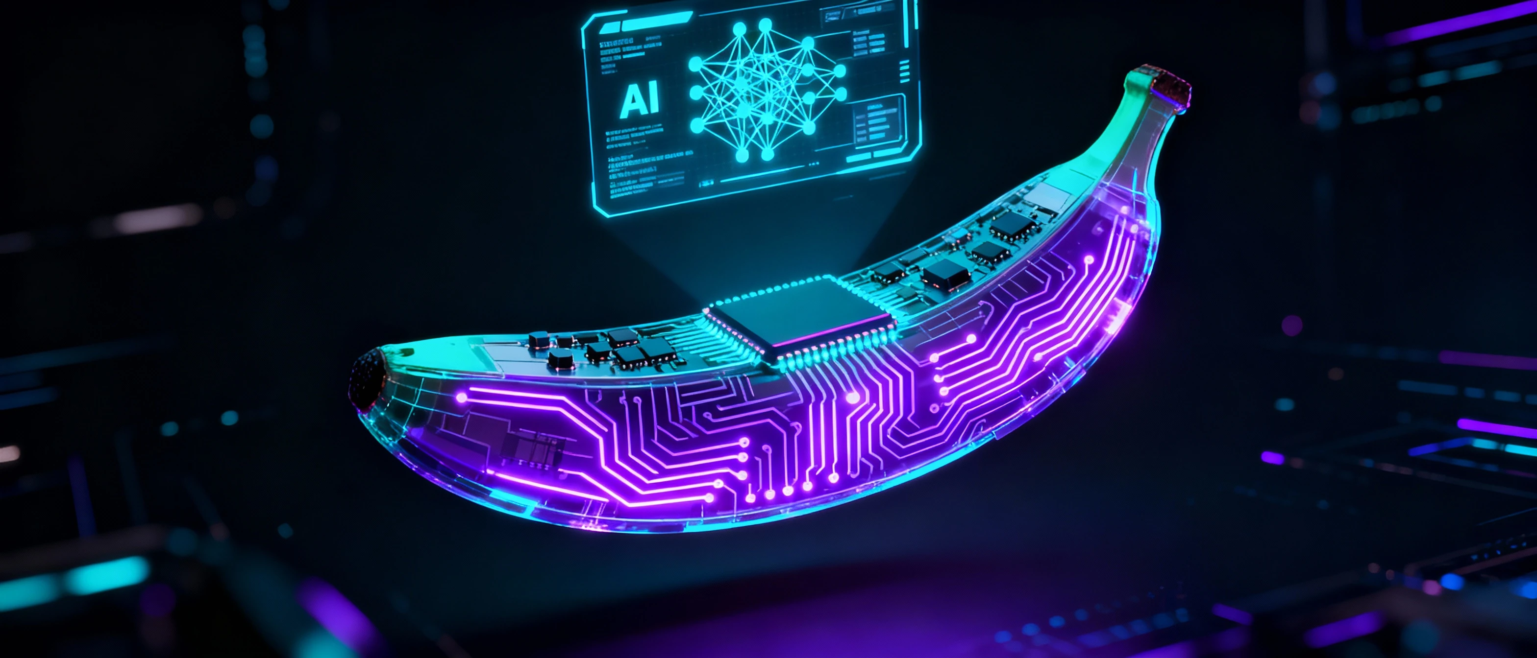 AI chip banana with neural networks