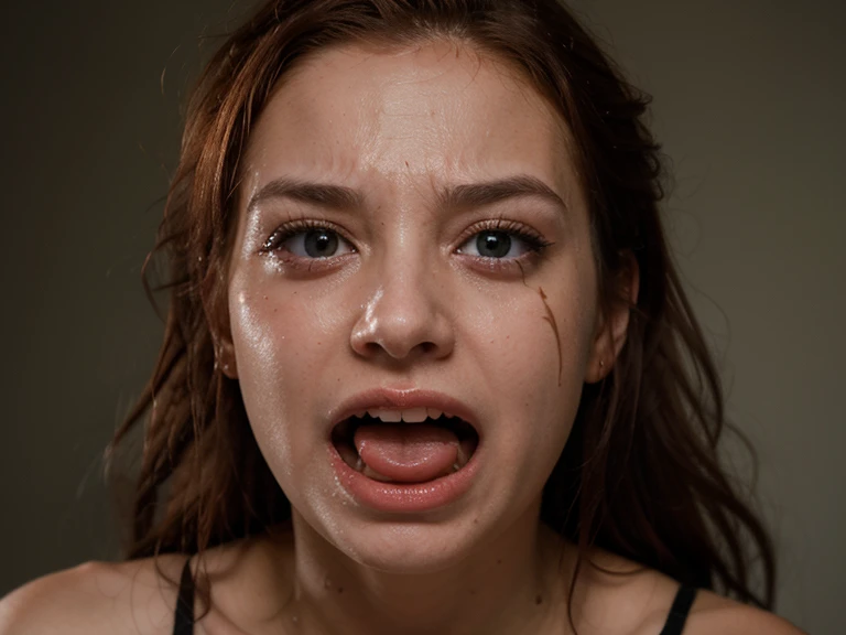 (beautiful screaming ???? Irish woman), (eyes open), (terrified expression), (((frightened expression))), (((startled expression))), (((crying))), (((encased in a block of clear resin)))
