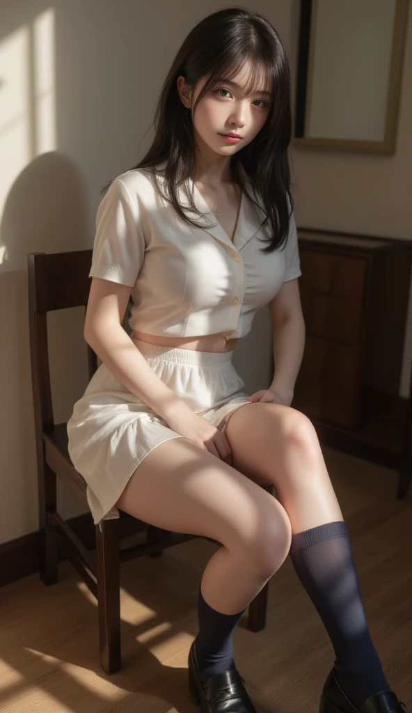 (looking at viewer:1.3),(big smile:1.2),(happy smile:1.1),(extremely beautiful face:1.3),(big eyes:1.3),(double eyelids:1.3),(very long silky hair:1.3),(long eyelashes:1.2), beautiful lips, beautiful eyes,(beautiful teeth:1.2),( panties:1.1),(realistic silk panties:1.2),(white panties:1.2),(detailed panties:1.3),(17 year old girl:1.2),32K,masterpiece, Raw photo, (detailed fingers:1.2),Best Quality, photorealistic, highly detailed CG Unity 32K wallpaper, intricate detailed face, (Ultra detailed skin:1.2) super idol, clear eyes, thick thighs, drooping eyes, ,(tight skirt:1.3)