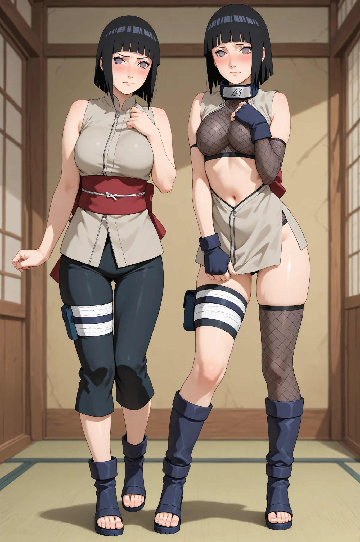 Naruto，Hinata，Rope bondage，Tie tightly，The neck was strangled，Tie your legs to your head，Tie your legs behind your back with your hands