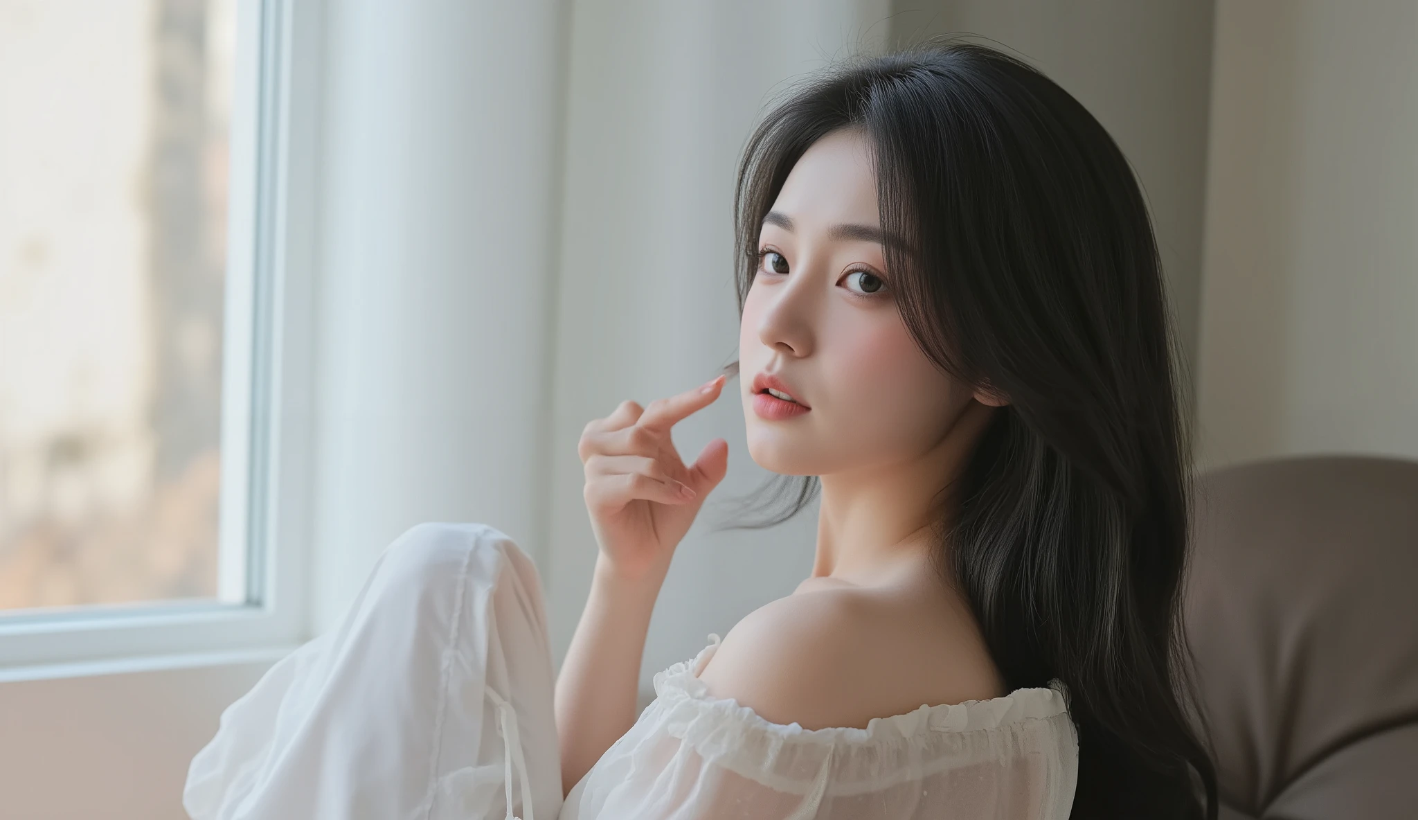 an introspective woman