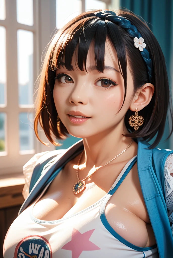 (masterpiece, best quality:1.2), (highres, abstract:1.1), ultra detail, 1girl, cute pose, camisole, off shoulder, parted lips, smile, blush, charley.atwell 