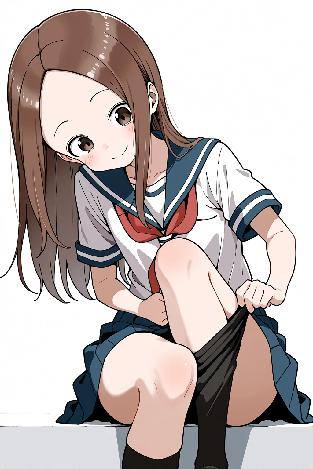 otoyomegatari,  asian,  
1girl, solo,blush,single braid, long hair, nose blush,black hair, braided ponytail, black eyes, masterpiece, expensive quality, very_expensive_solve, big_file size, full color,(completely :1.2),,niplles,(:1.2),( kid),